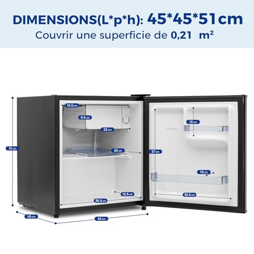 Detalle de Smad Mini Frigo 48L — Réfrigérateur compact 45L utiles, porte réversible et plage 0–10°C