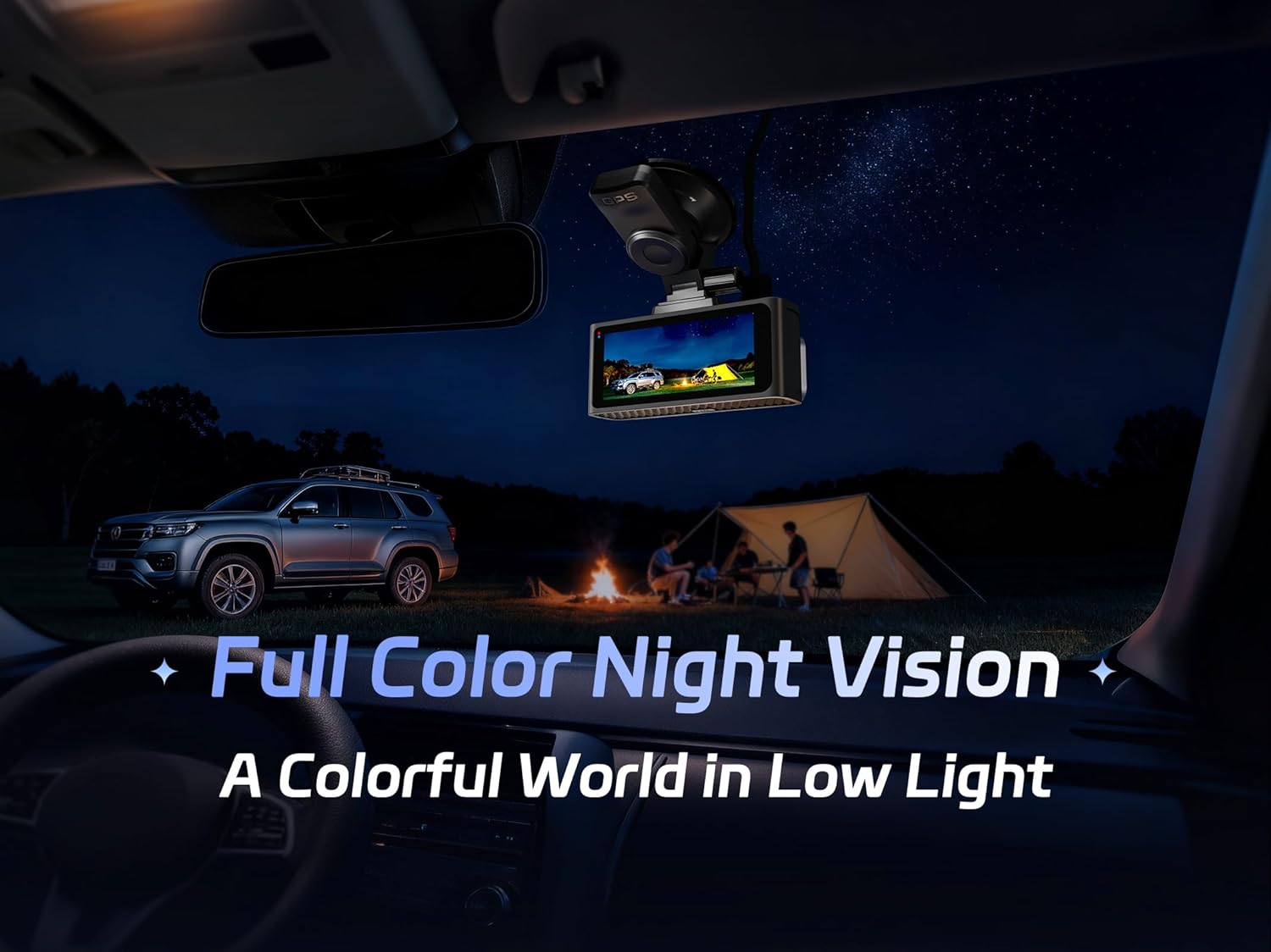 Detalle 2 de Pelsee S3 Touch 4K Dash Cam Front and Rear with STARVIS 2, Night Vision, WiFi 6, ADAS, 128GB Included