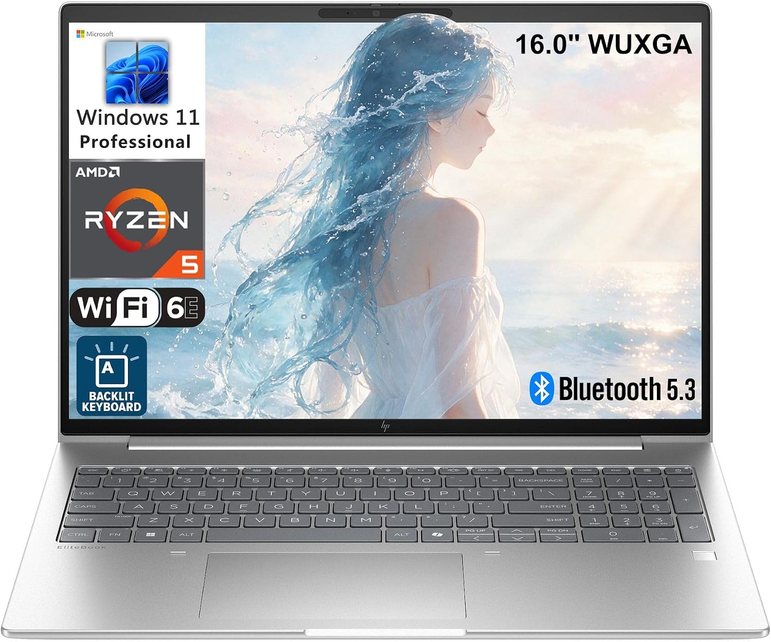 Detalle de HP EliteBook laptop, 16-inch display