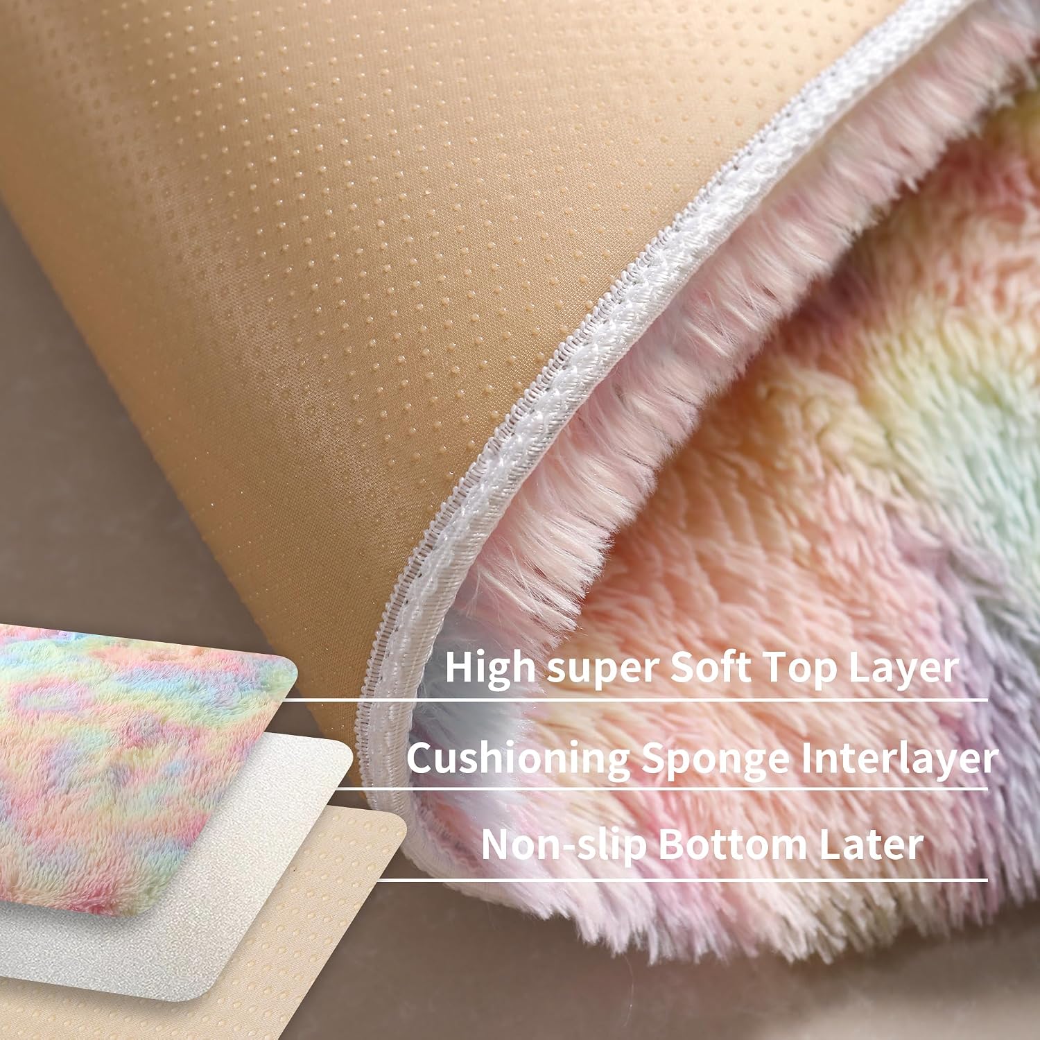 Thumbnail 3 de Fluffy 4x6 Area Rug for Girls Bedroom 🏠