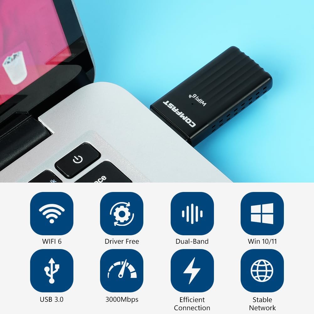 Detalle 1 de OFFCUP 3000Mbps WiFi 6 USB adapter