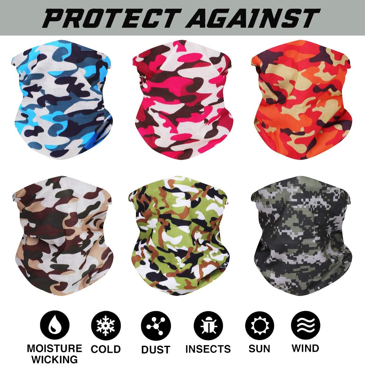 Detalle 2 de 6 StĂŒck Nahtlose Bandanas Multifunktionstuch đ§Ł