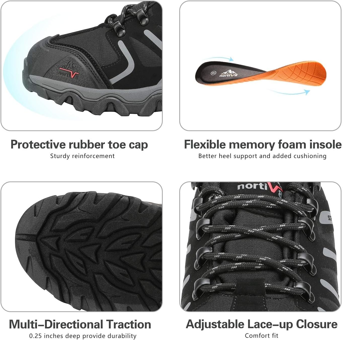 Thumbnail 1 de NORTIV 8 Herren wasserdichte Wanderschuhe (Low Top) – leichter Outdoor-Trekking- und Trail-Stiefel