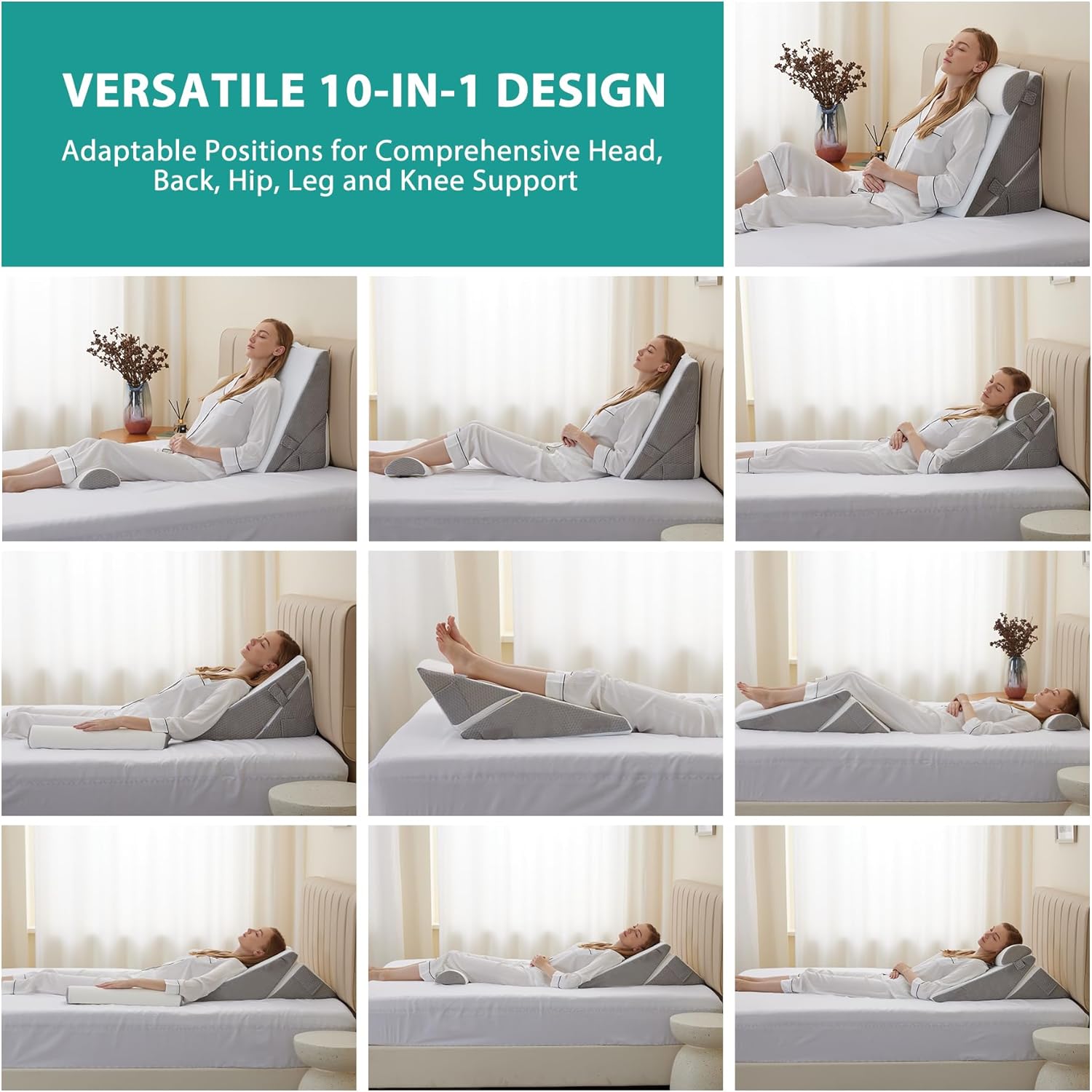 Thumbnail 1 de Bedluxe Wedge Pillow Headboard 3-piece wedge