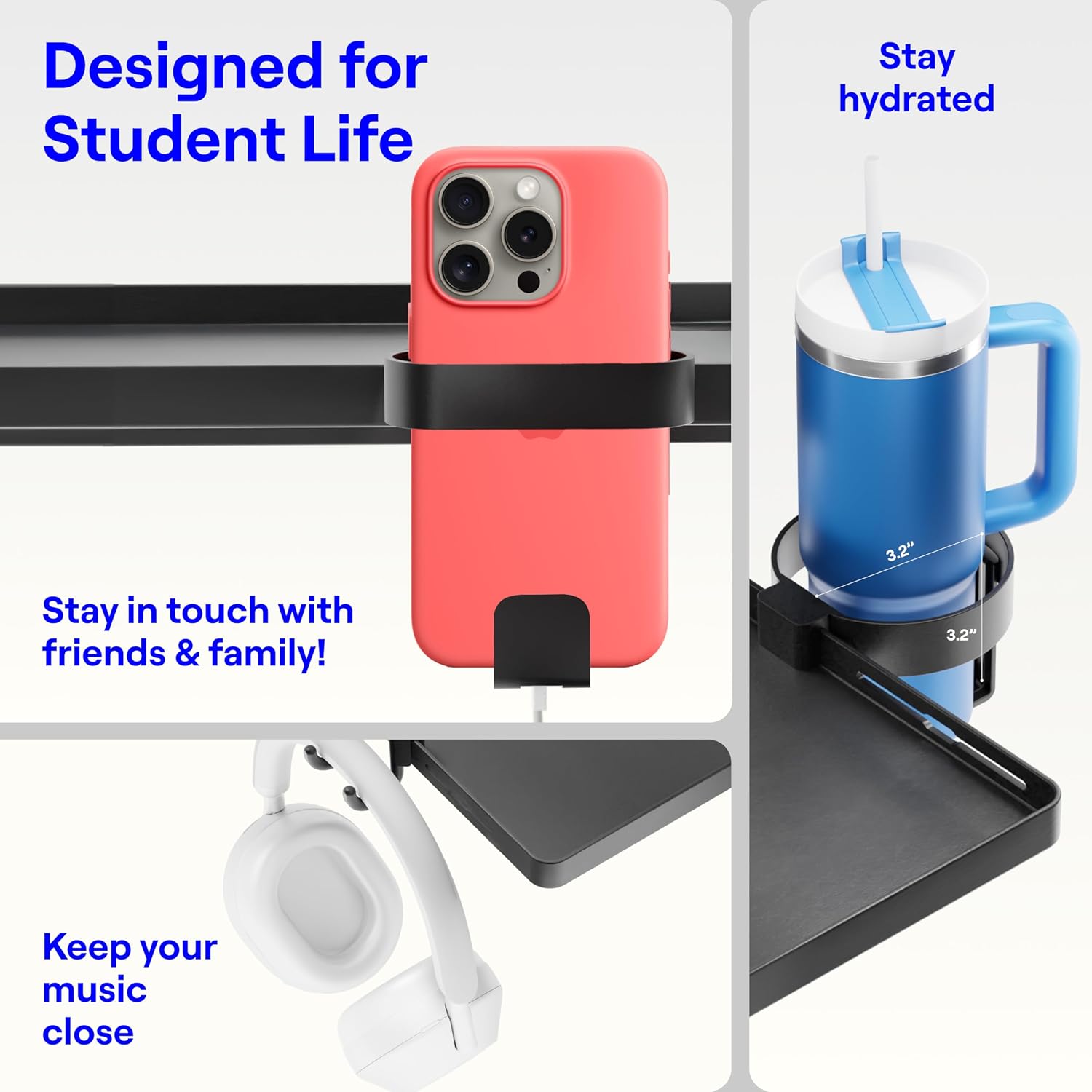 Thumbnail 3 de BedShelfie Bedside Shelf for Dorm Room Bunk Bed & Top Bunk