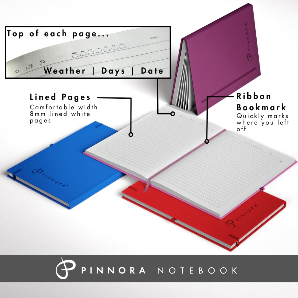 Thumbnail 3 de Pinnora Black A5 Notebook – Lined Journal and Monthly Planner