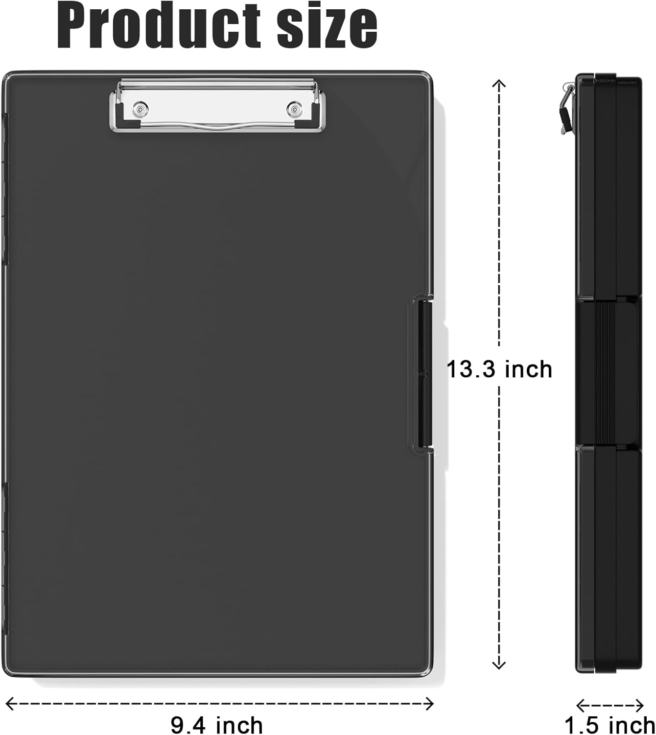 Thumbnail 1 de Hnogri Clipboard with Storage (Dual Compartment Nursing Clipboards) – Black