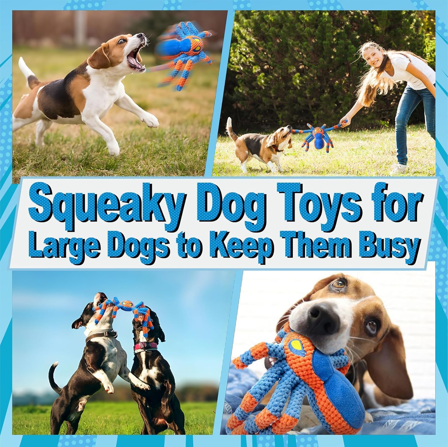 Thumbnail 4 de LEGEND SANDY Hundespielzeug für aggressive Kauer – quietschend, knisternd, zum Tauziehen (ca. 36,8 cm)