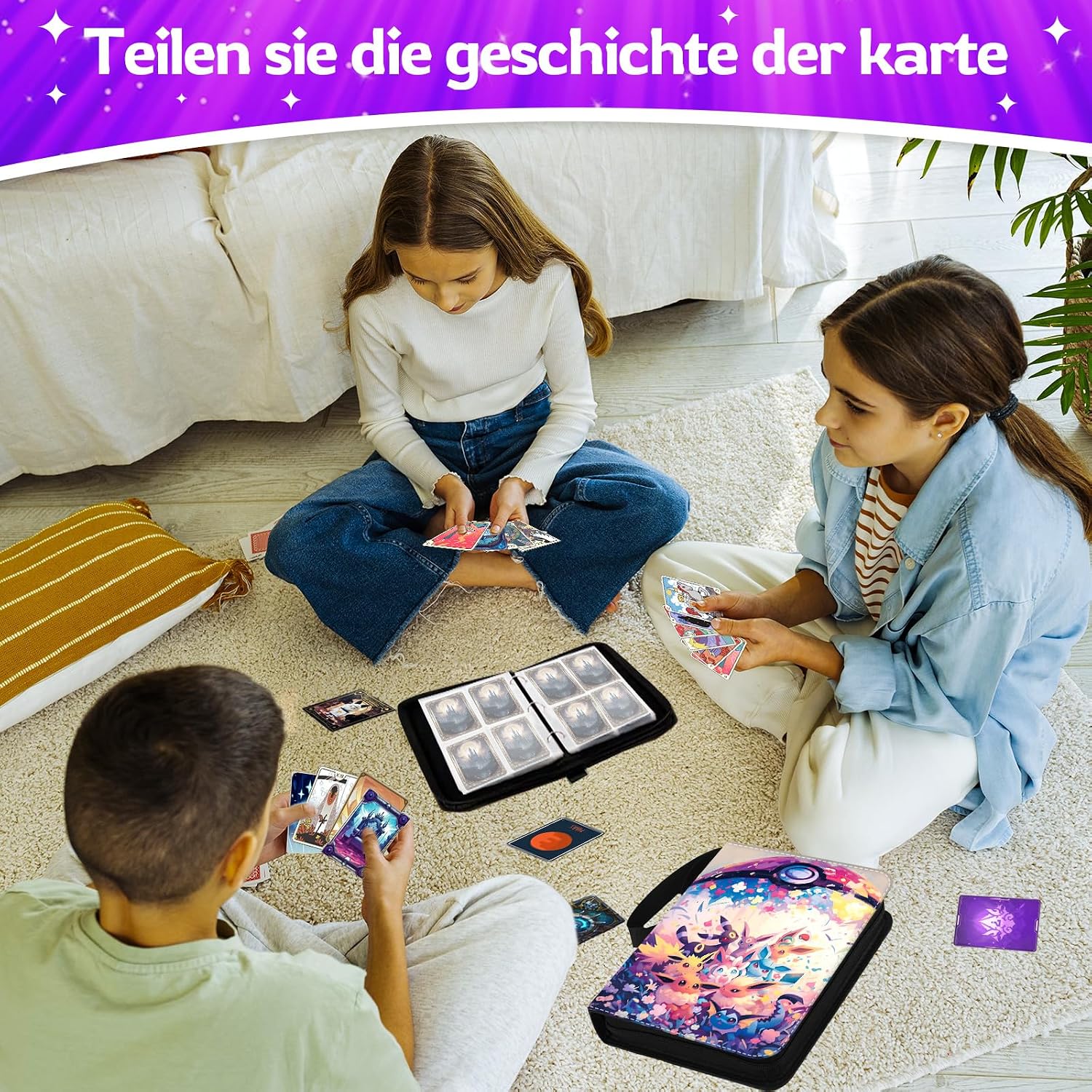Thumbnail 6 de ZZKW Sammelkarten Album – 400 Karten Kapazität, Reißverschluss, 50 Seiten, wasserdicht, tragbar
