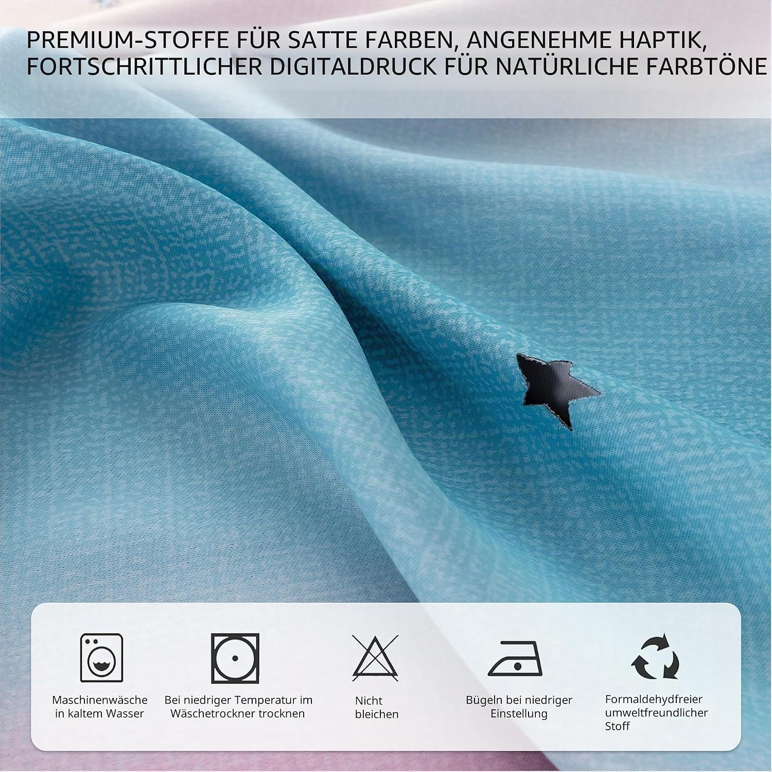 Detalle de XiDi Vorhänge Kinderzimmer 132 × 183 cm (2 Paneele) mit Sternen-Licht- und Schatteneffekt