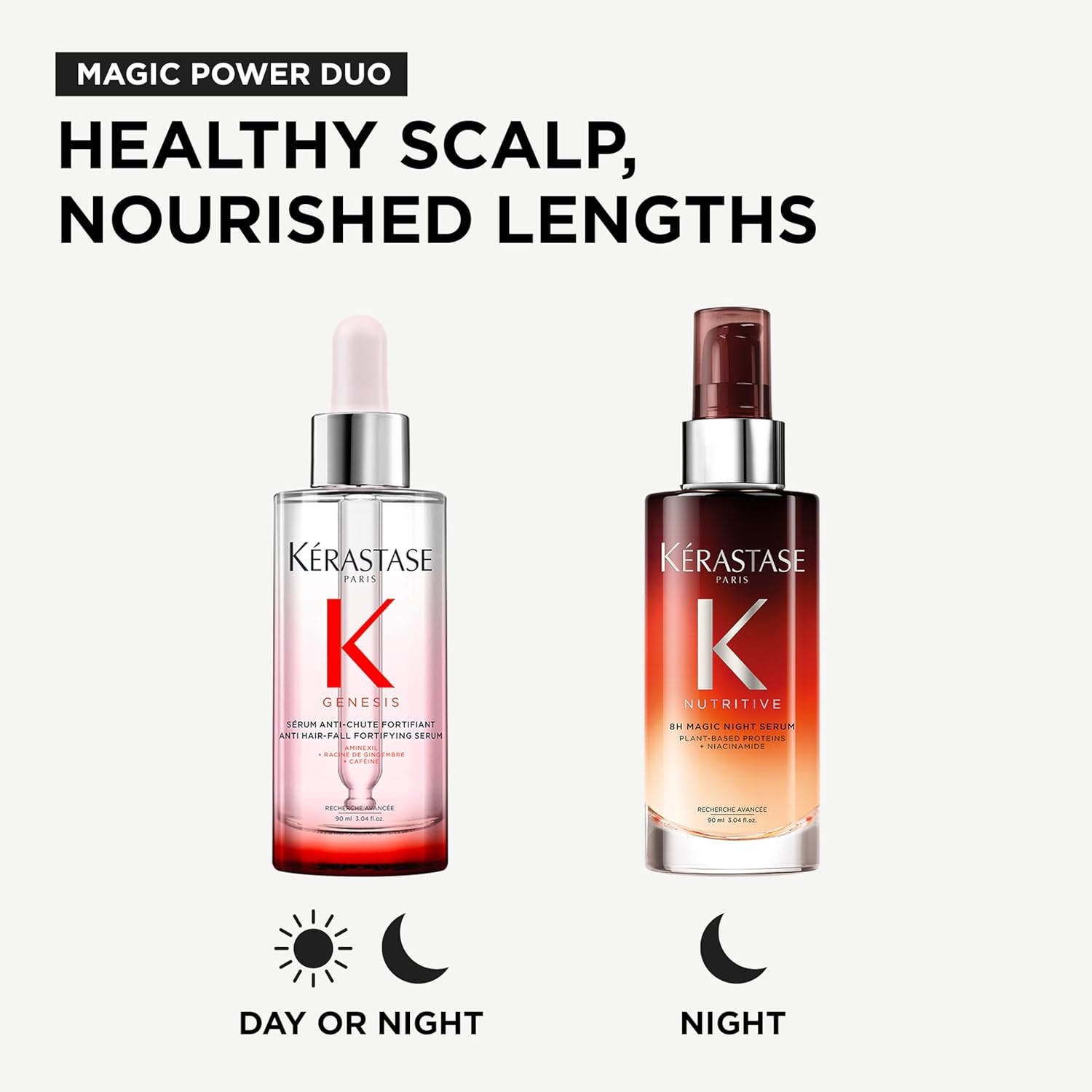 Thumbnail 1 de Kérastase Magic Power Duo: Genesis Anti-Hair-Loss Fortifiant Serum & 8H Magic Night Serum (90ml + 90ml)