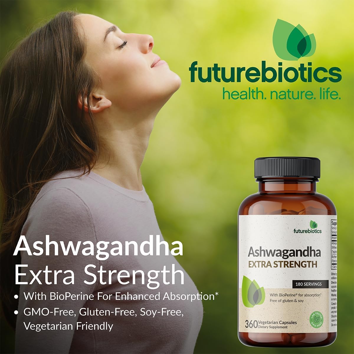Detalle de Futurebiotics FB860-100 Extra Strength Ashwagandha, 100 Capsules with BioPerine