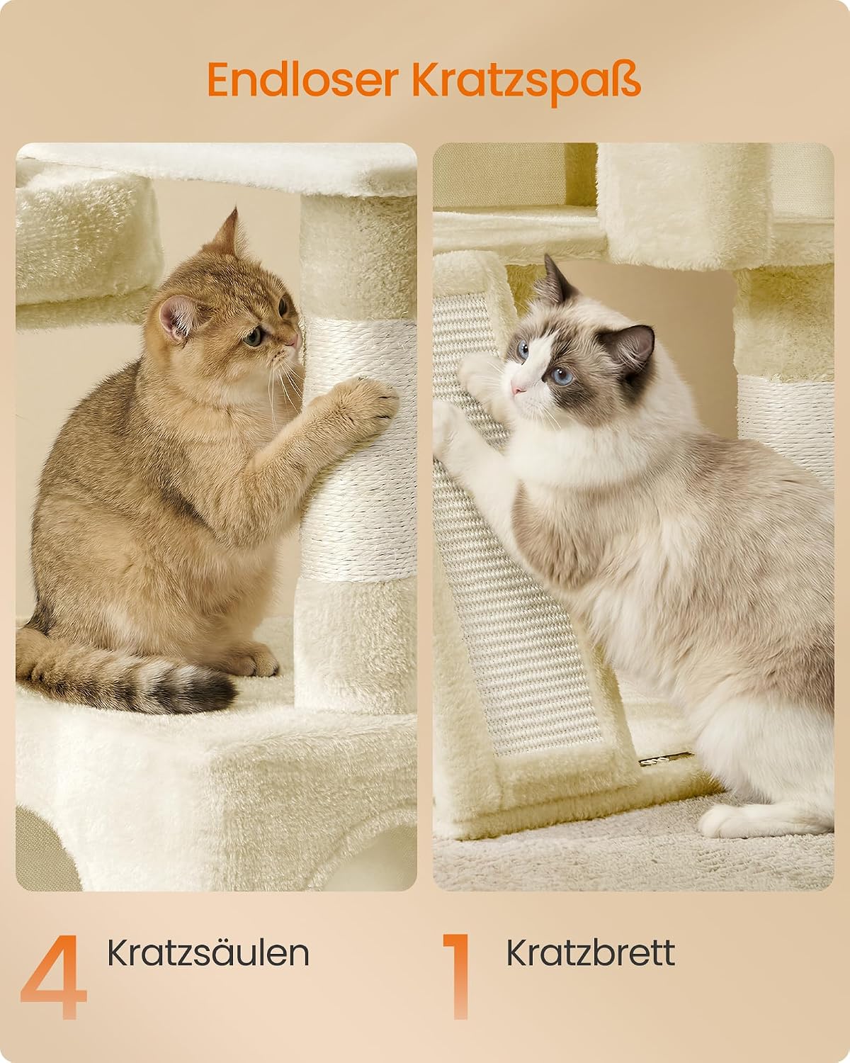 Detalle 1 de Kratzbaum für Mehrkatzen 136 cm