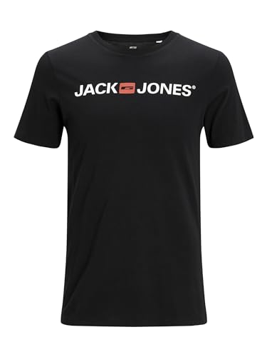 Detalle de JACK & JONES Herren Jjecorp Logo Tee Crew Neck Noos T Shirt – Schwarz, XL EU