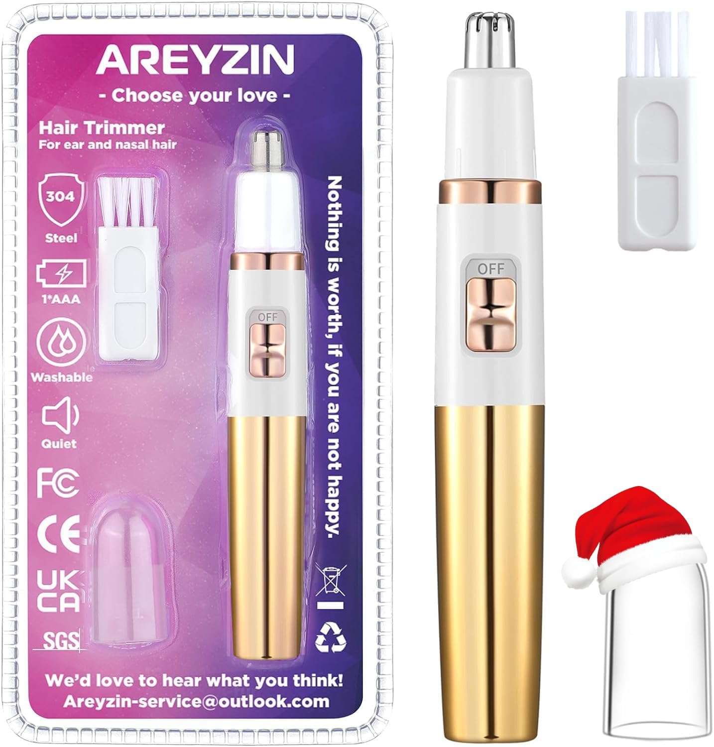 Detalle de Ear and Nose Hair Trimmer for Women Waterproof Battery-operated