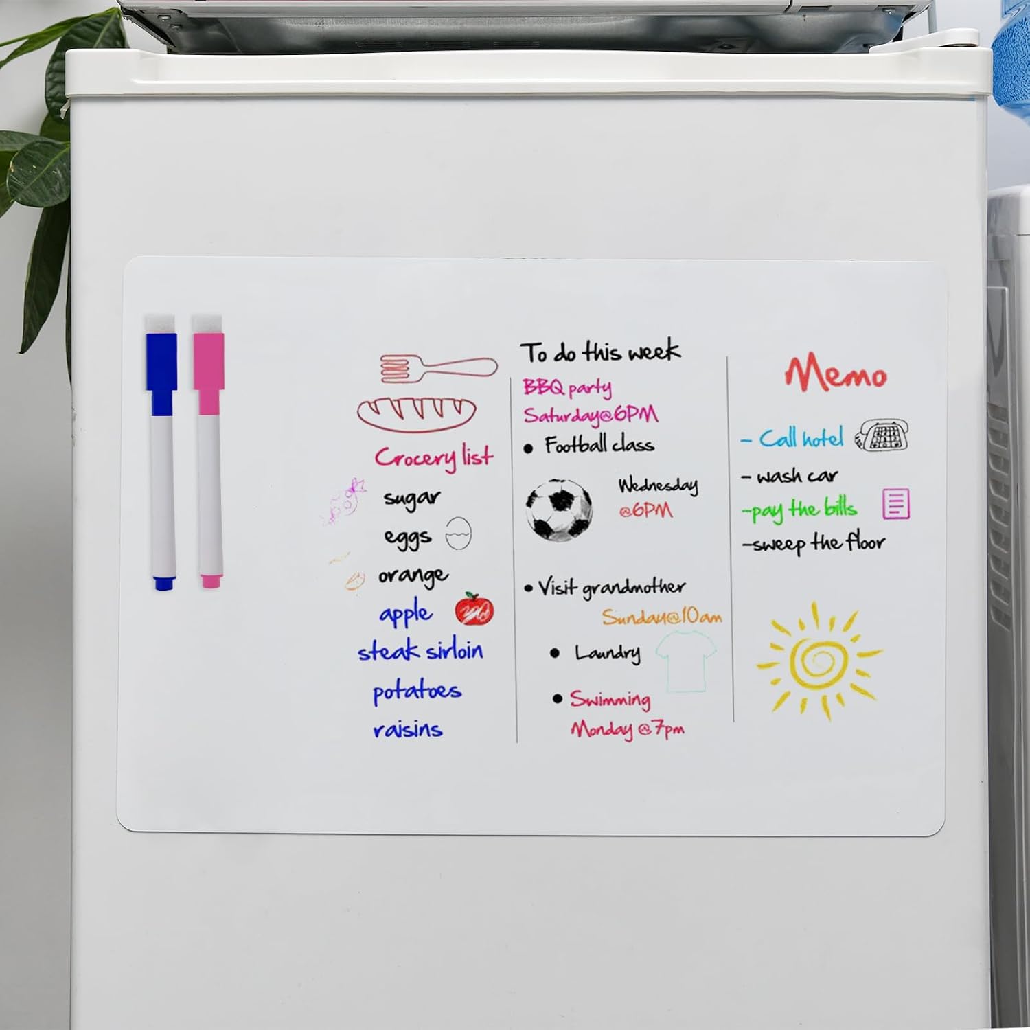 Thumbnail 4 de Hisredsun A4 Whiteboard KĂĽhlschrank 30x21 cm đź“‹