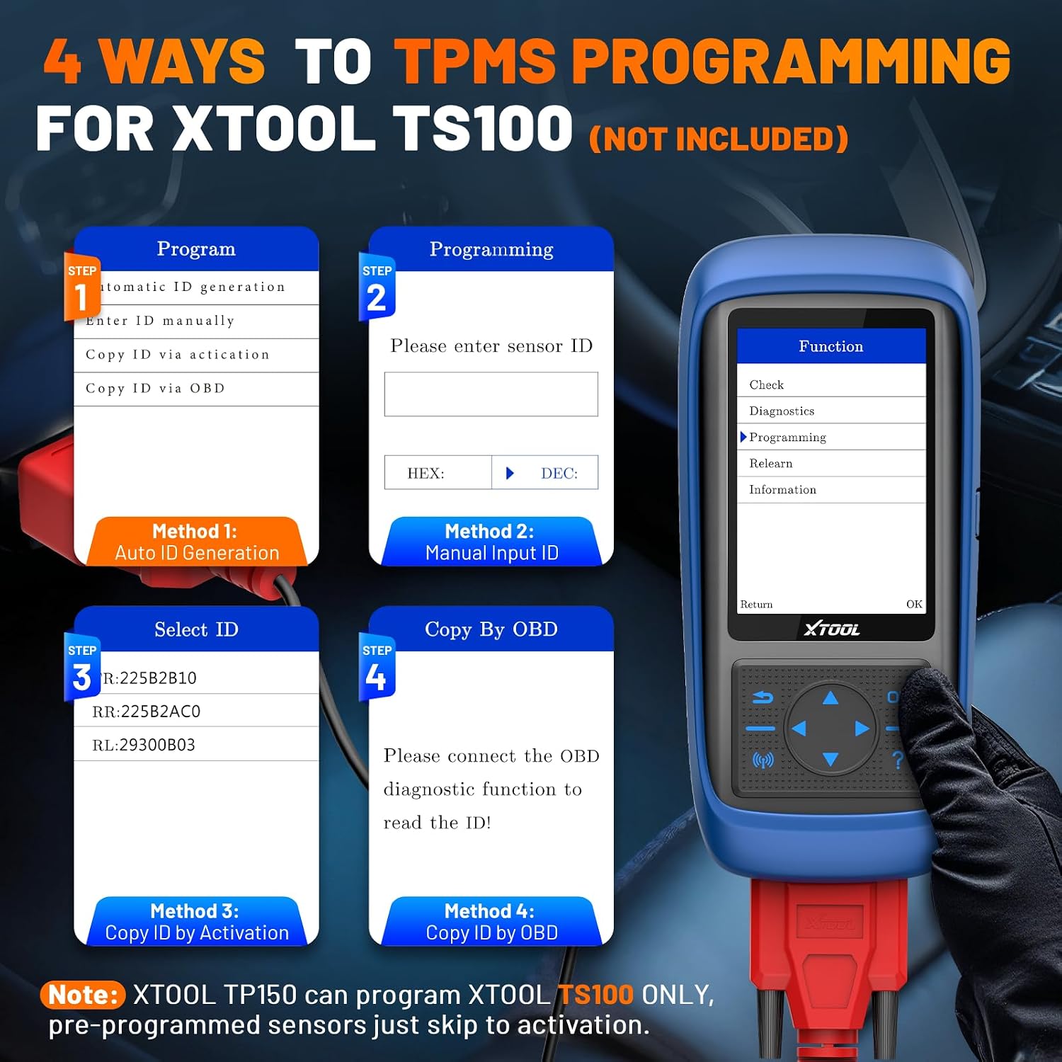 Detalle de XTOOL TP150 TPMS programming tool