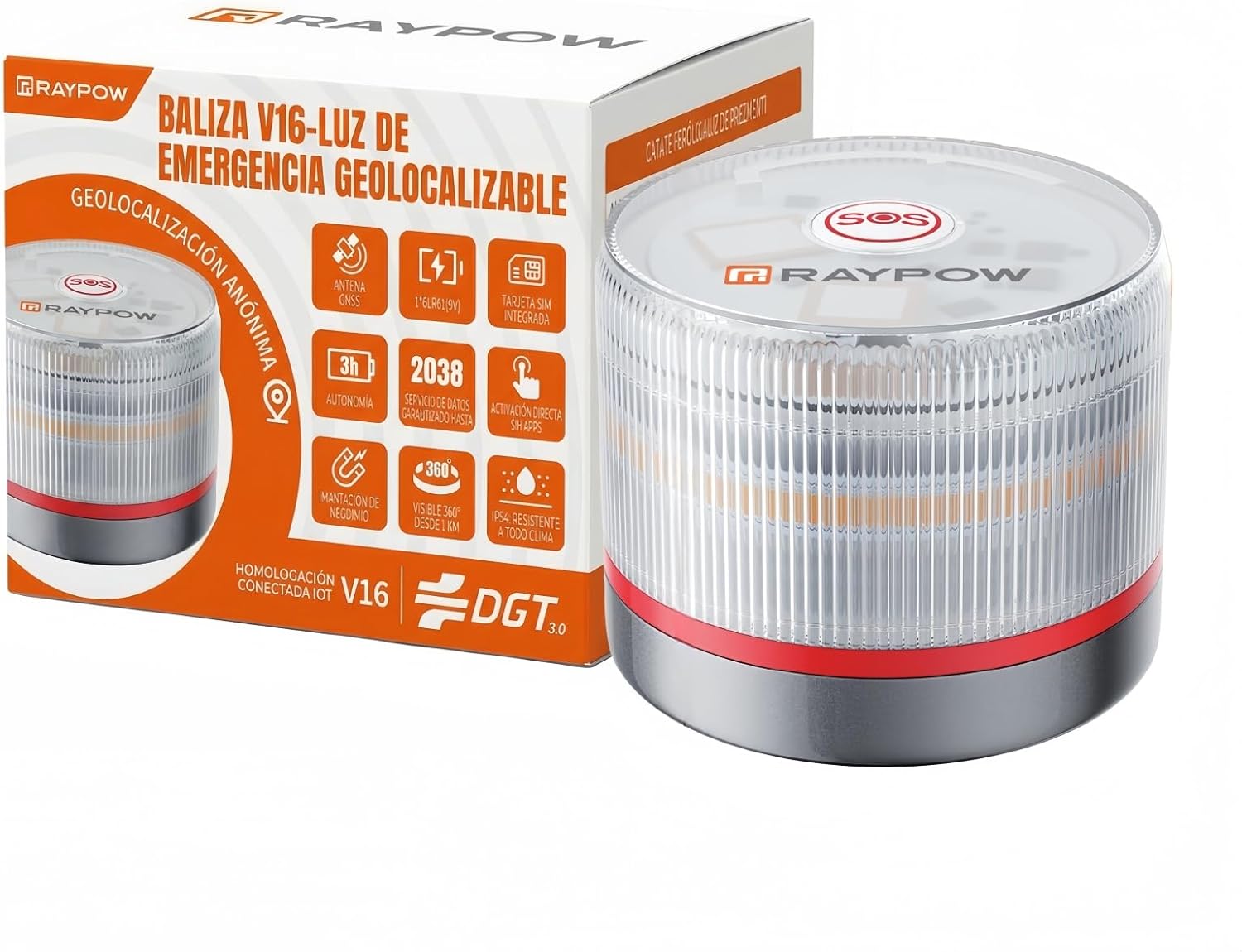 Detalle de RAYPOW RP-V16-PACK3 Baliza V16 homologada 1 km