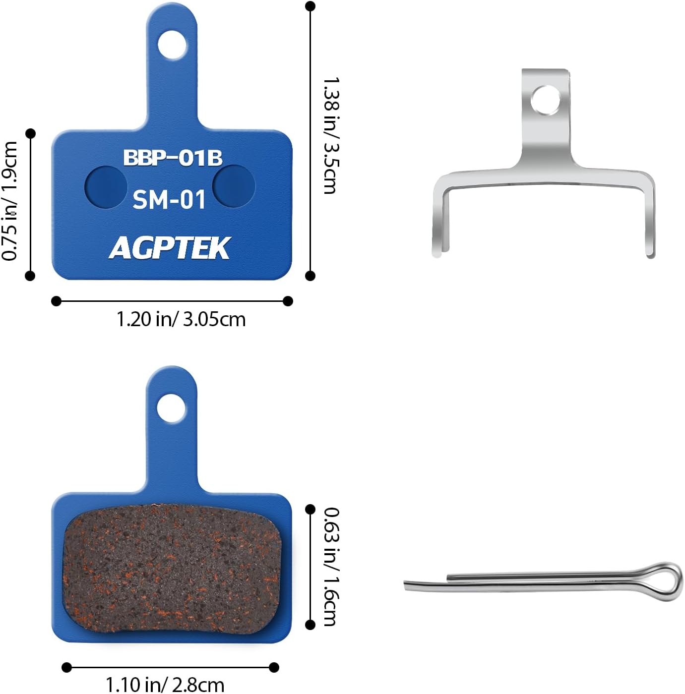 Detalle 2 de AGPTEK bromsbelägg för skivbromsar, 4-pack med harts, kevlar- och kopparfiber