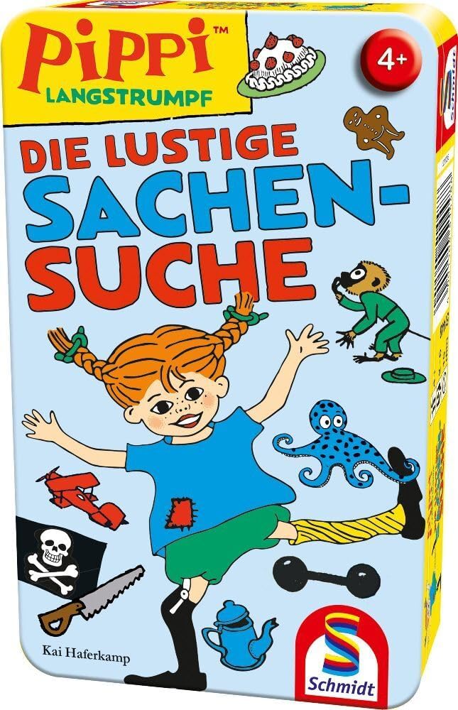 Schmidt Spiele 51448 - Chaussettes Longues Pippi, la Recherche de Choses Amusantes, Jeu de Voyage