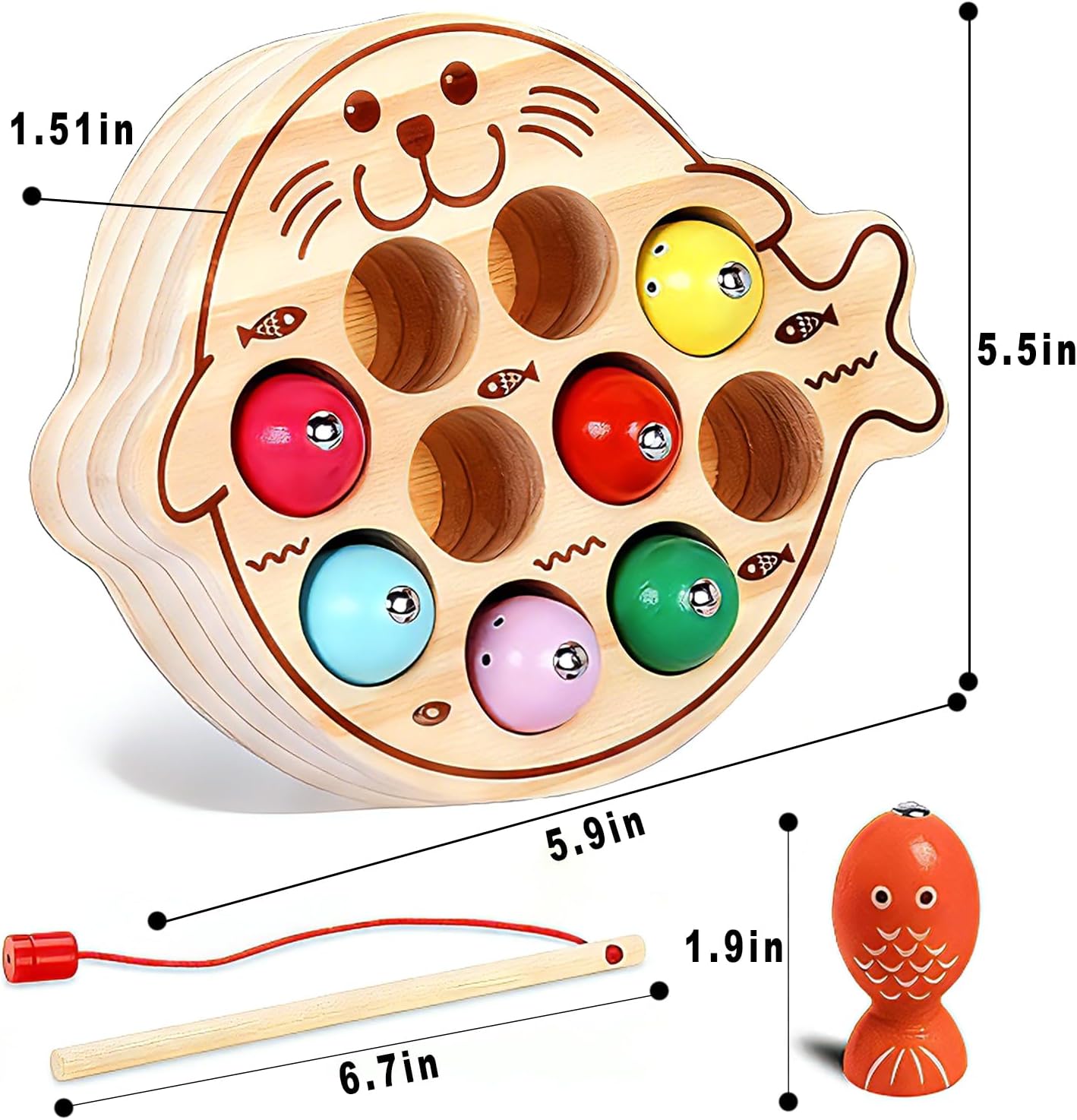 Thumbnail 6 de Montessori Holzspielzeug Magnet-Angel ab 3 Jahren