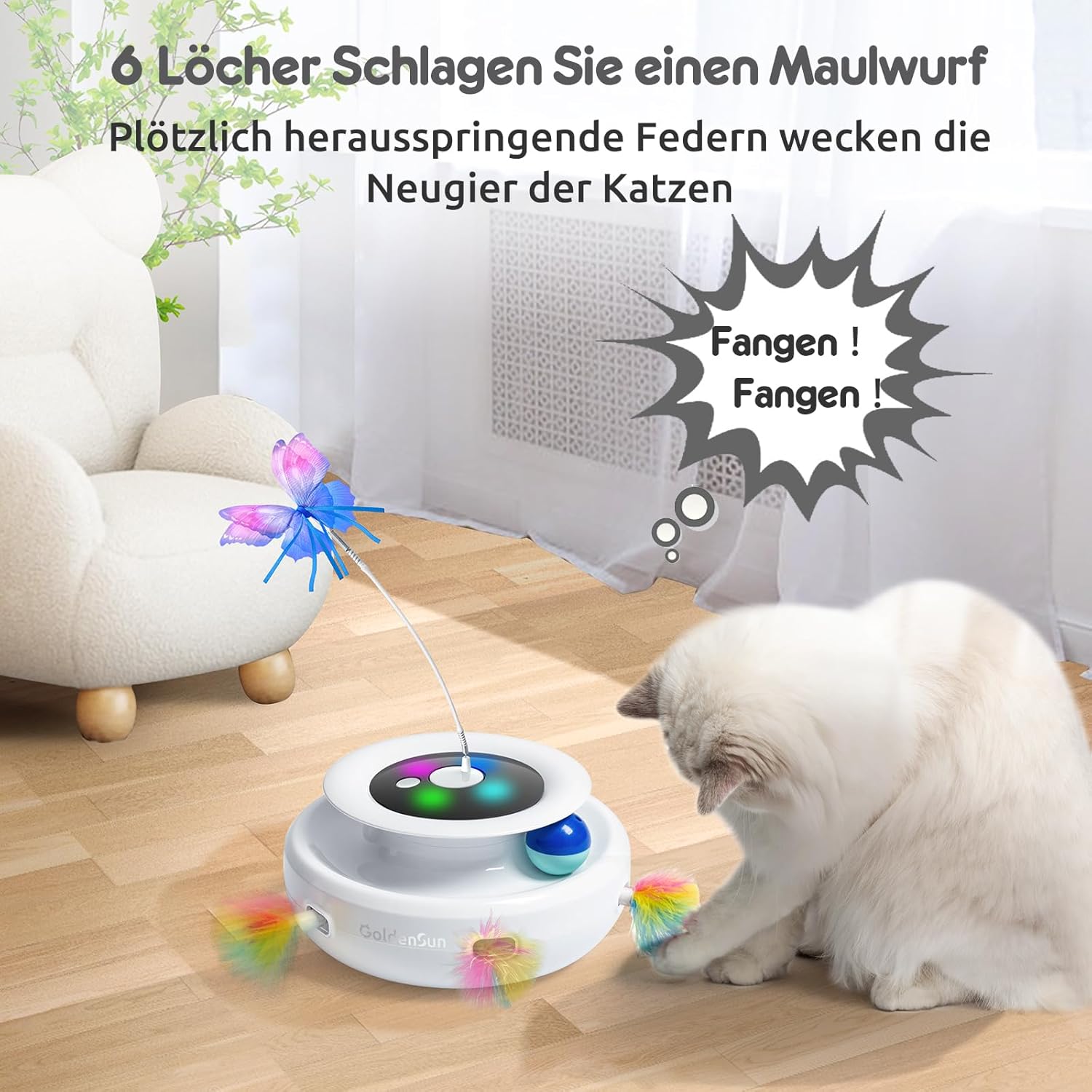 Detalle 2 de GoldenSun Katzenspielzeug 2000 mAh đđŸ