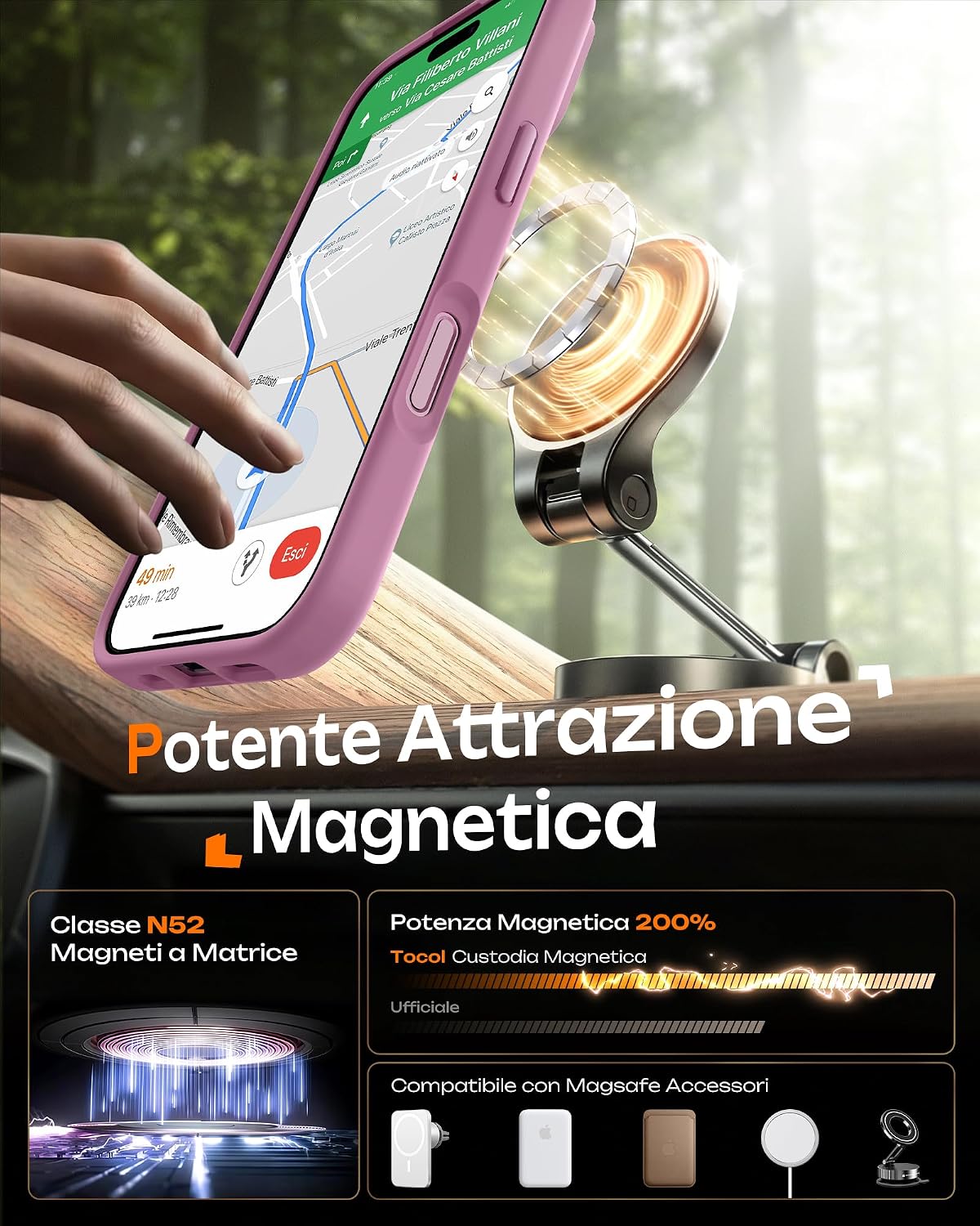 Thumbnail 3 de Tocol Cover Magnetica per iPhone 17 6,3 pollici