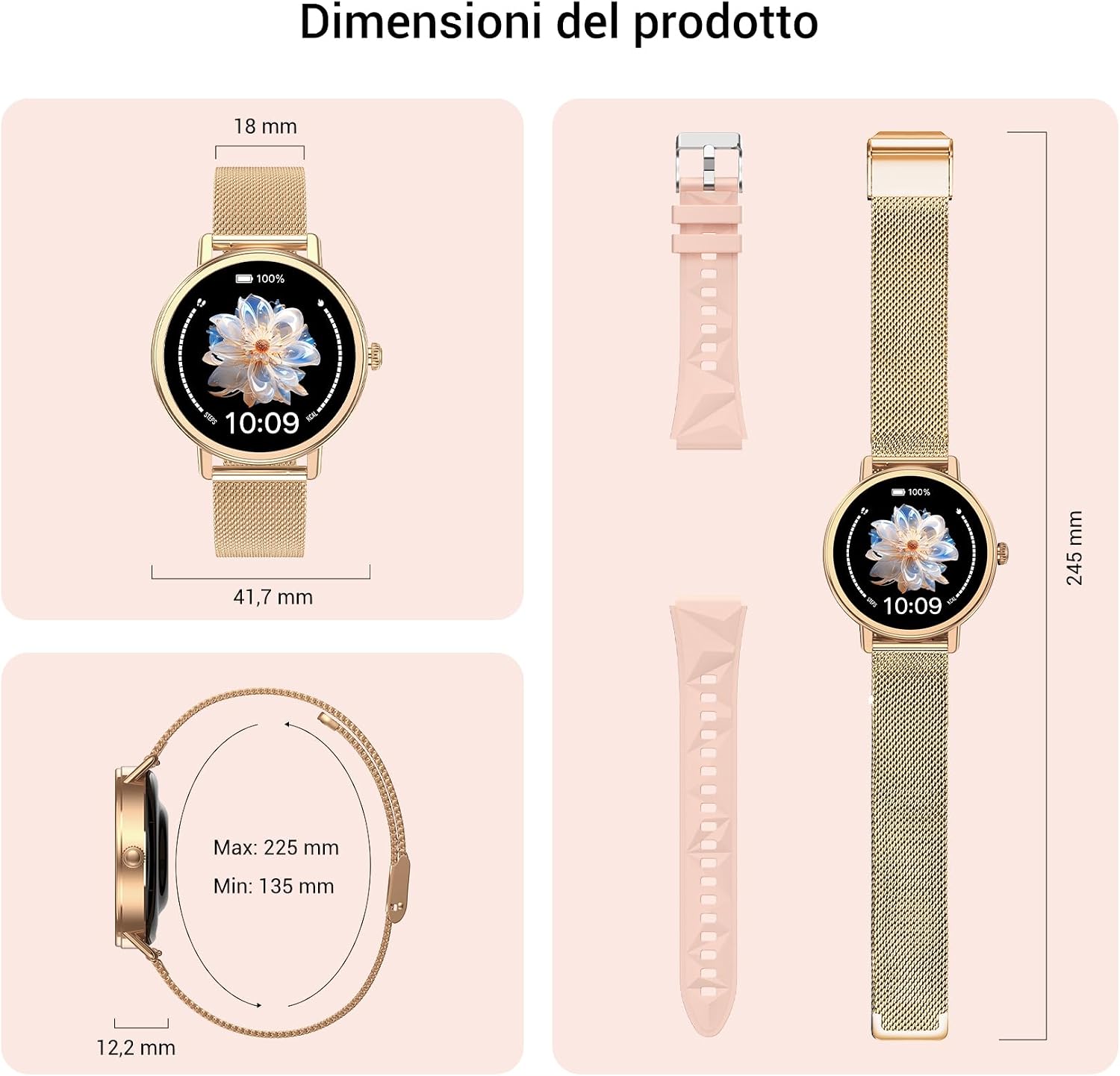 Thumbnail 6 de Blackview Smartwatch Donna: Orologio Fitness con Chiamate Bluetooth, 1.26'' HD e 110+ Modalità Sport