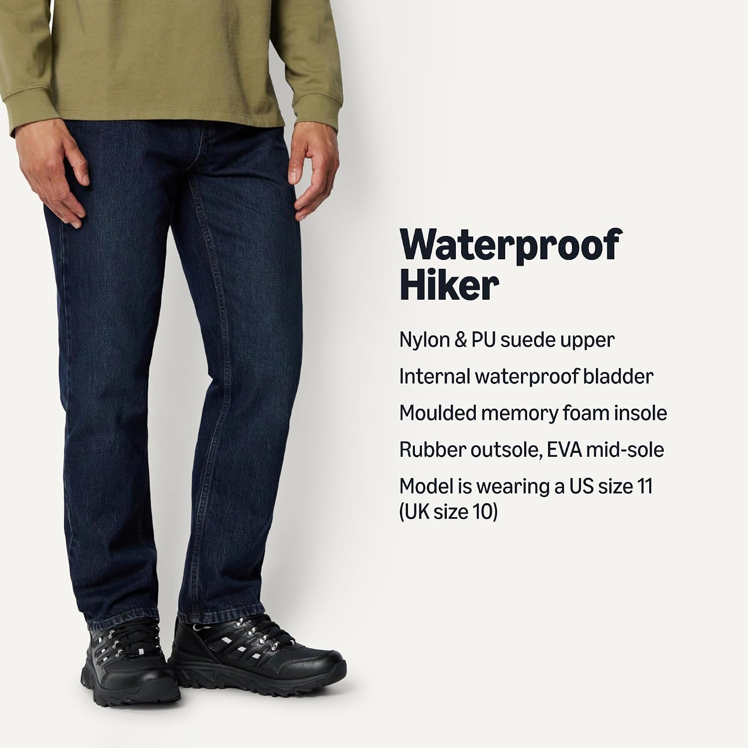 Detalle de Amazon Essentials Men's Waterproof Hiking Shoes: practical everyday rugged footwear