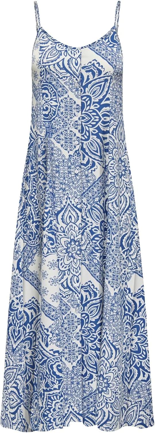 Detalle de ONLY Onlnova Life Vis Gigi Long Dress AOP Abito Lungo Donna