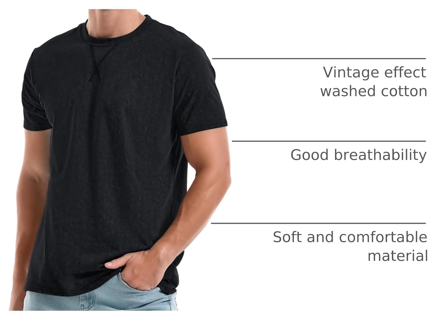 Detalle 2 de KLIEGOU Men's T-Shirt 95% Cotton