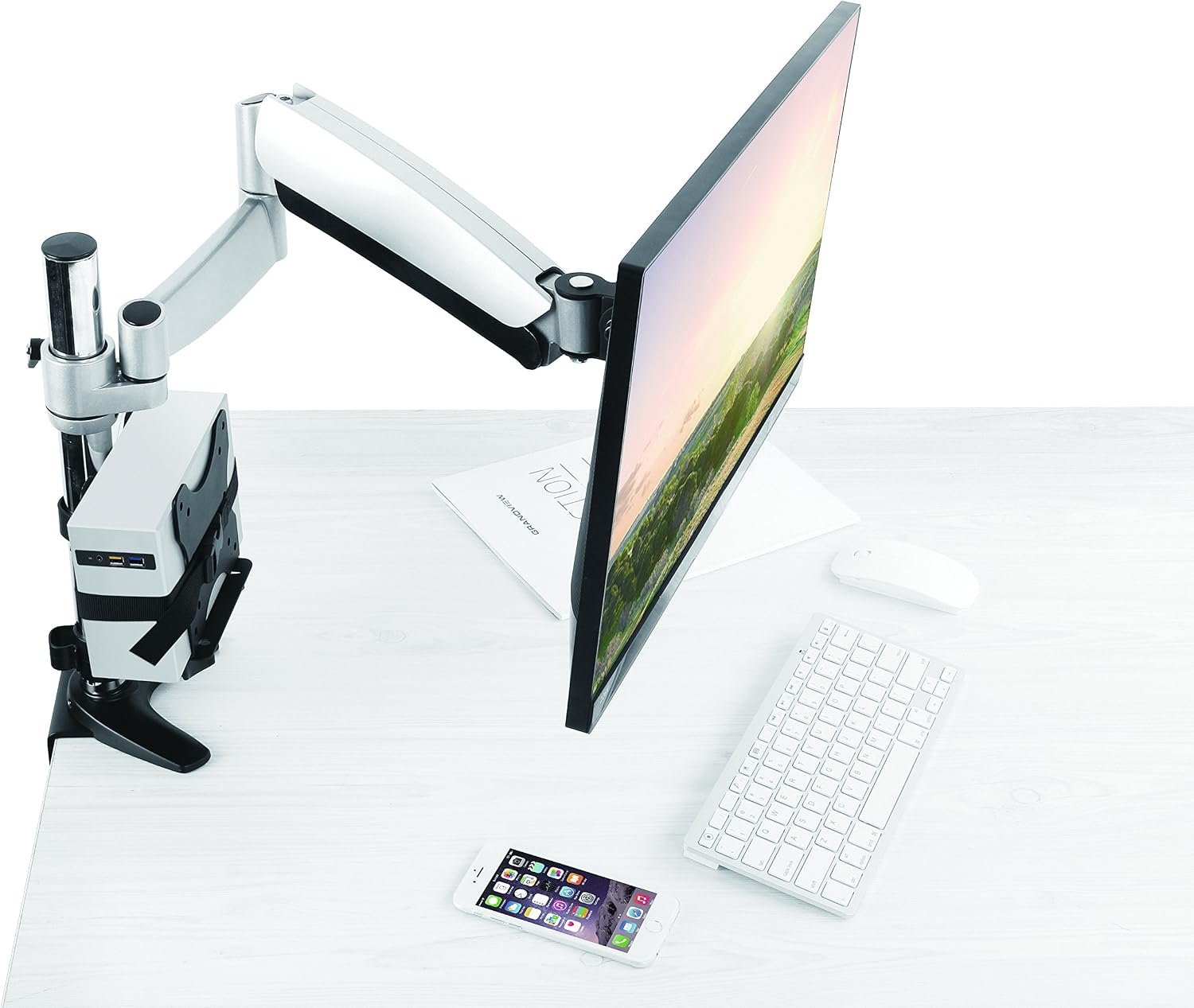 Detalle 2 de ICY BOX IB-MSA102-VM supporto per mini PC fino a 5 kg, montaggio VESA o su barra monitor