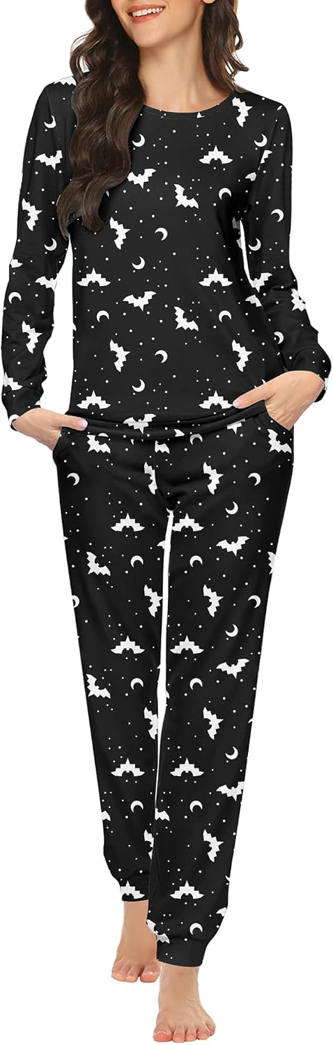 Detalle de Ekouaer Women's Jogger Pajama Set Polyester-Spandex