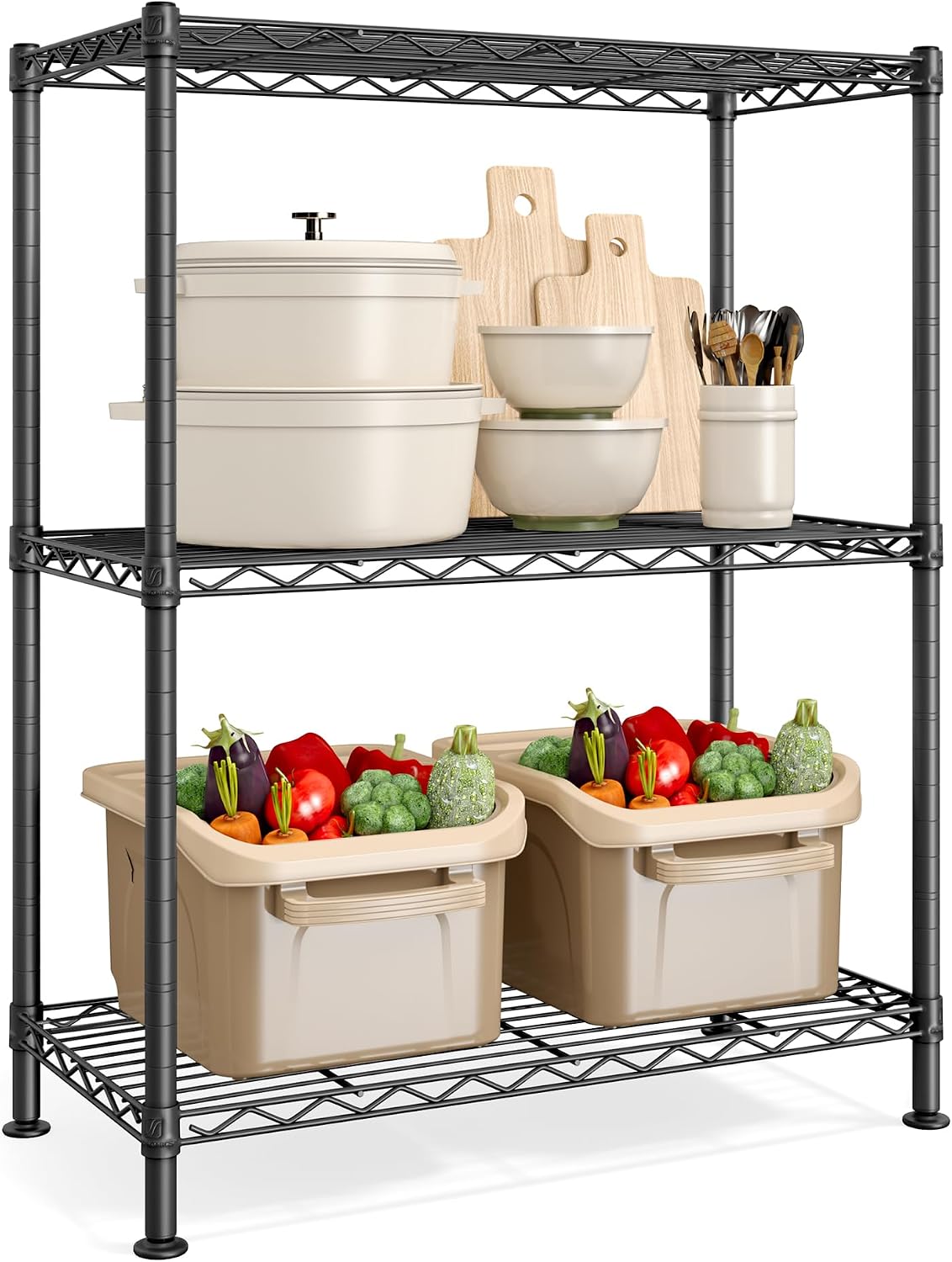 Thumbnail 6 de SONGMICS Storage Shelf, 4-Tier Metal Garage Shelving Unit, Adjustable Shelves, 30 x 90 x 121 cm, Ink Black (LGR194BH01)