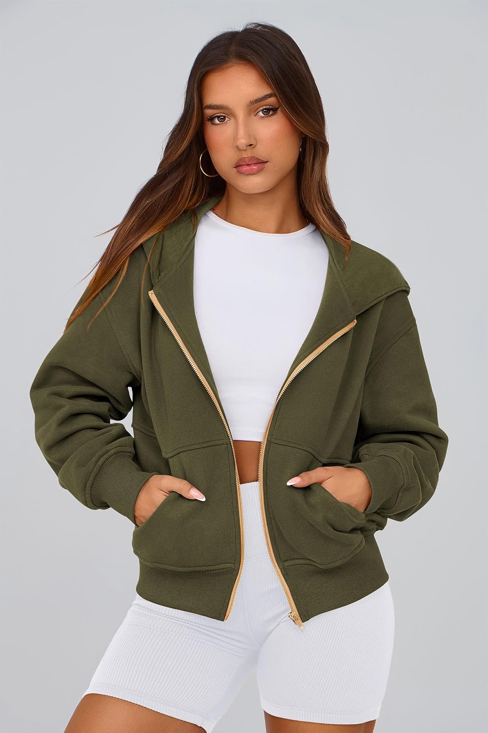 Thumbnail 4 de PRETTYGARDEN Hoodies for Women Zip Up Hoodie