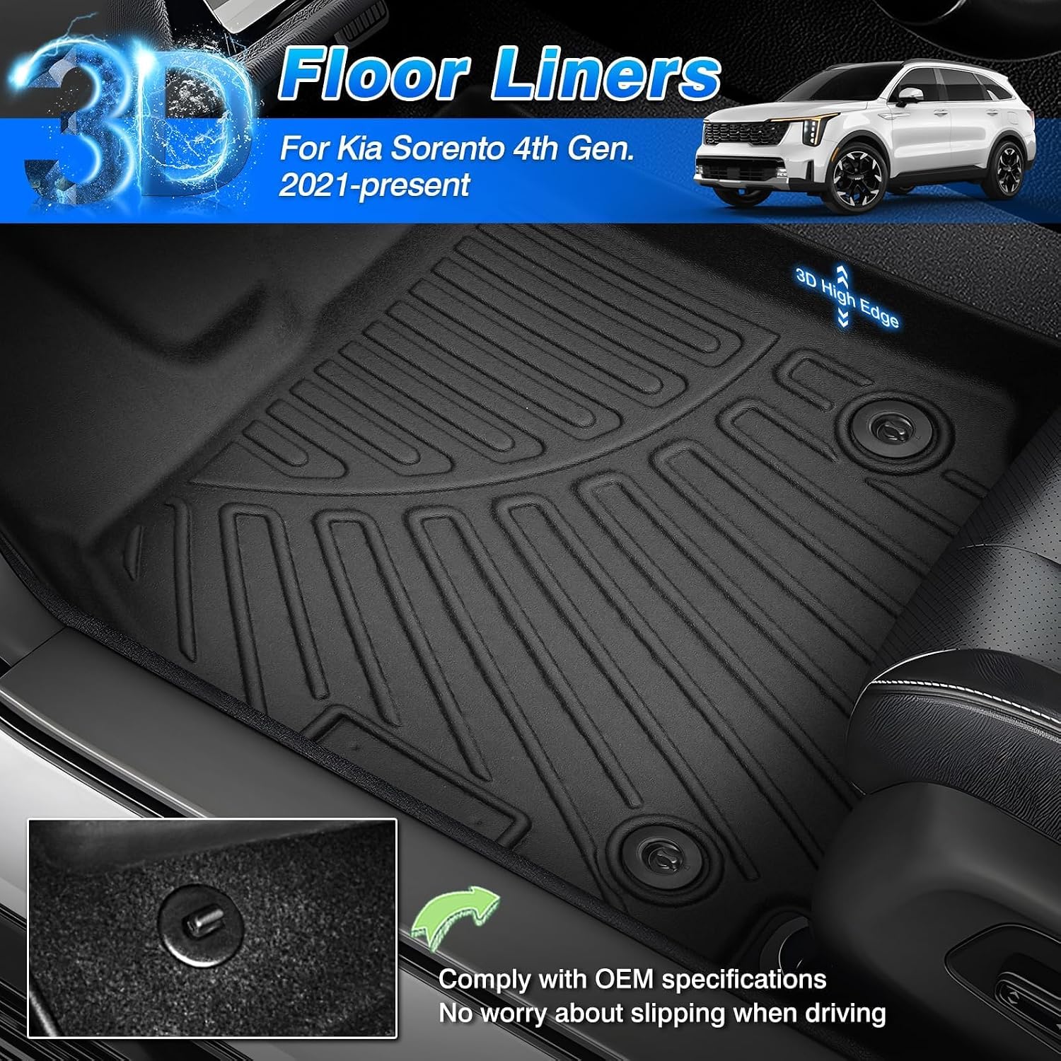 Thumbnail 1 de Sorento Custom Fit Floor Liners & Cargo Mat for Kia Sorento 2021-2026 Hybrid & Plug-in Hybrid