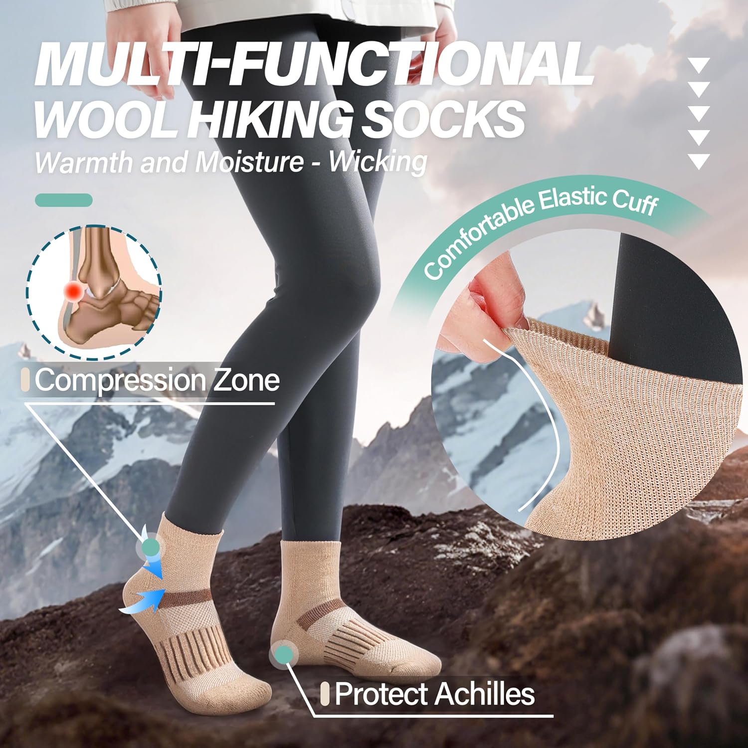 Thumbnail 2 de MOSEY KOSY Merino Wandersocken, 6 Paar