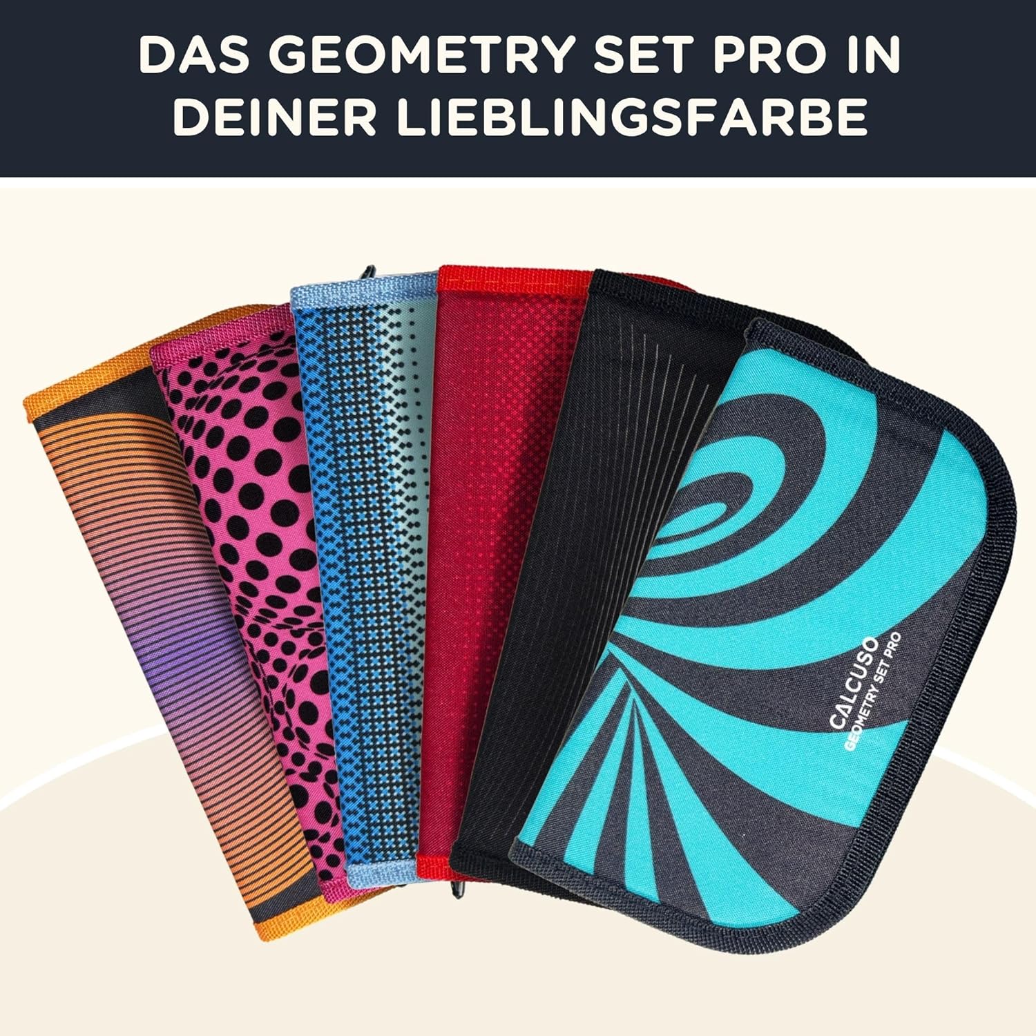 Thumbnail 1 de CALCUSO Geometrie Set Pro – 15-teiliges Geodreieck-Set mit Zirkel, Lineal, Schablonen & Federmappe