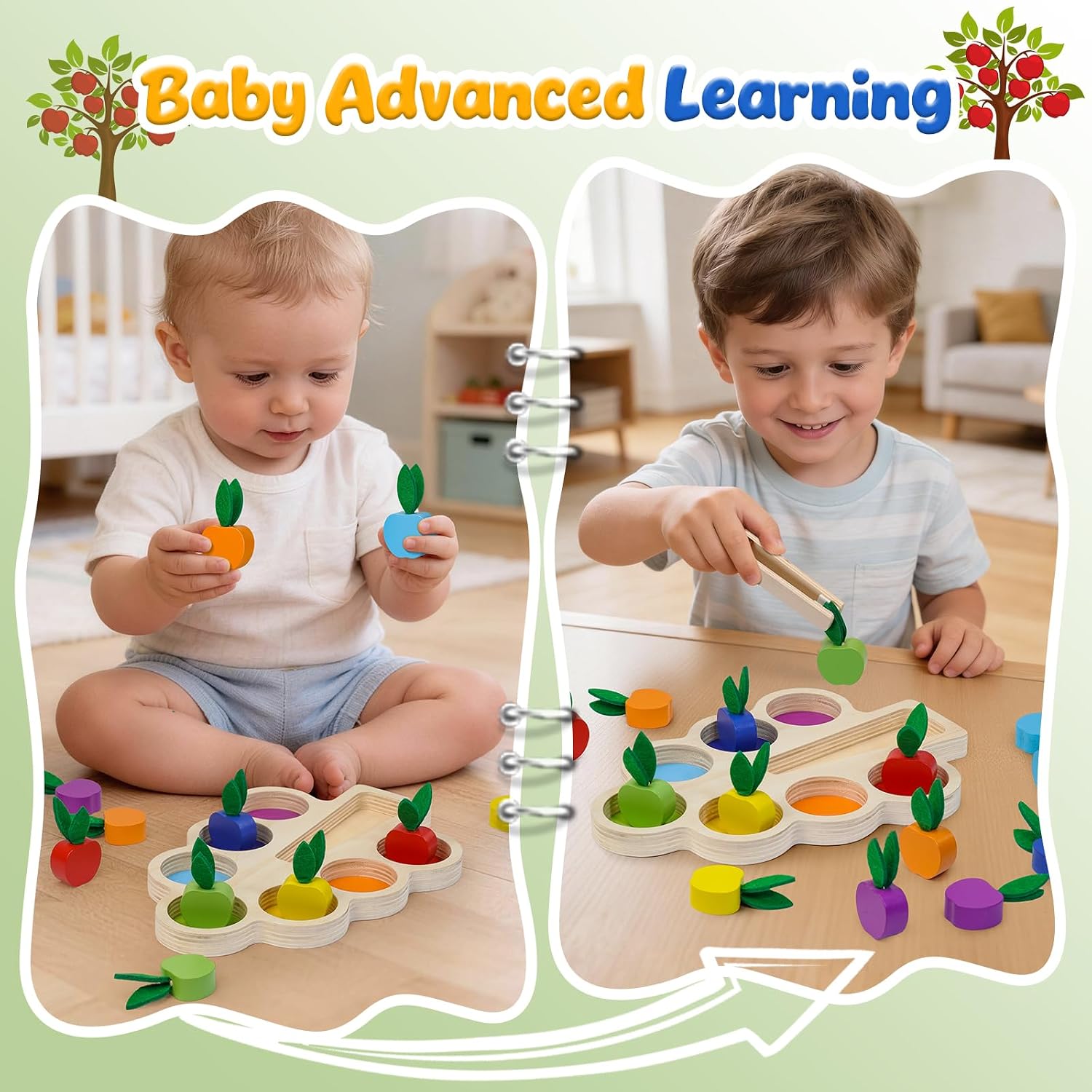 Thumbnail 4 de Joozmui Montessori Colour Sorting Apple Picking Toys for Toddlers