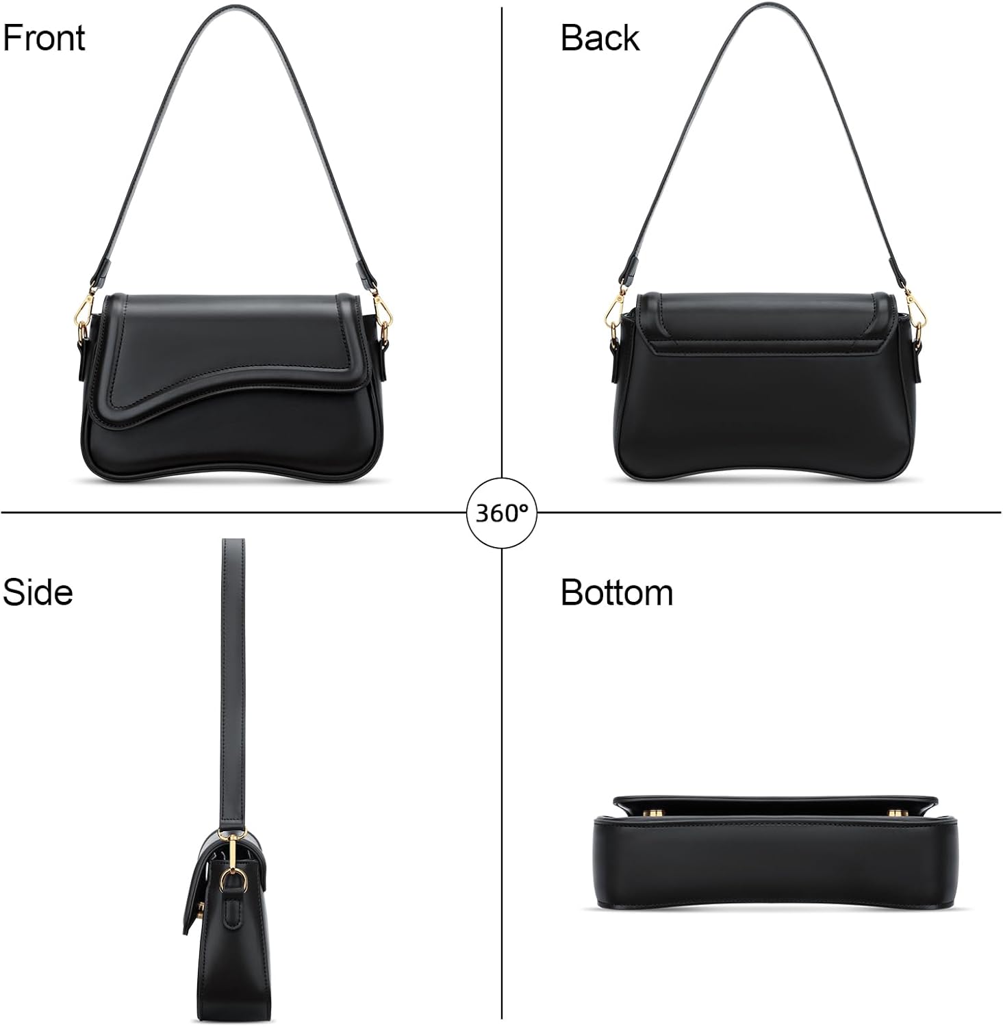 Detalle de KKXIU Small Shoulder Bag for Women with Detachable Strap and Gold Chain