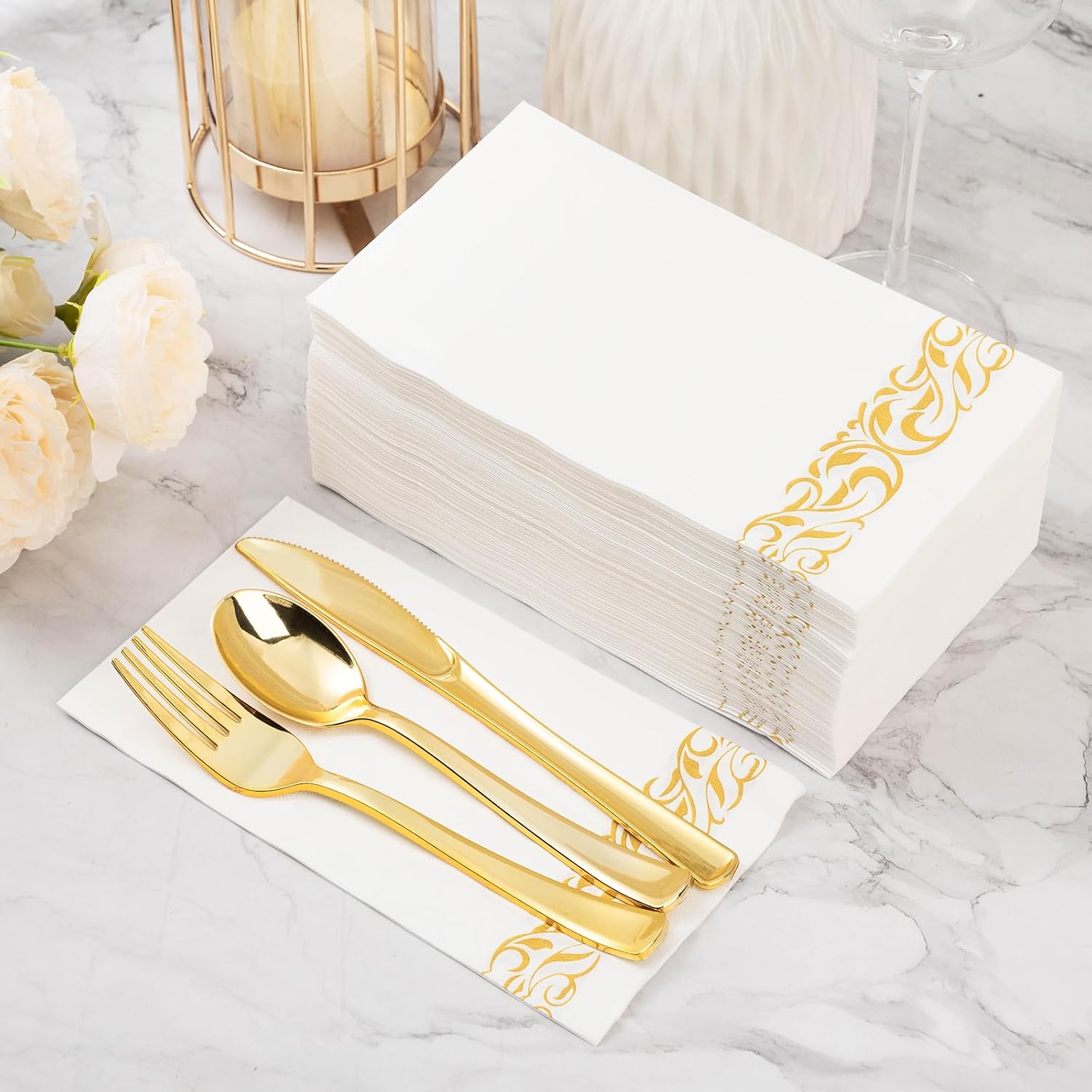 Detalle de BESTVIP Disposable Paper Napkins, 3-Ply