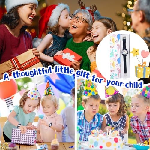 Detalle de GUUMUXIN Reloj Infantil con Manecillas: Esfera Multicolor y Correa Suave