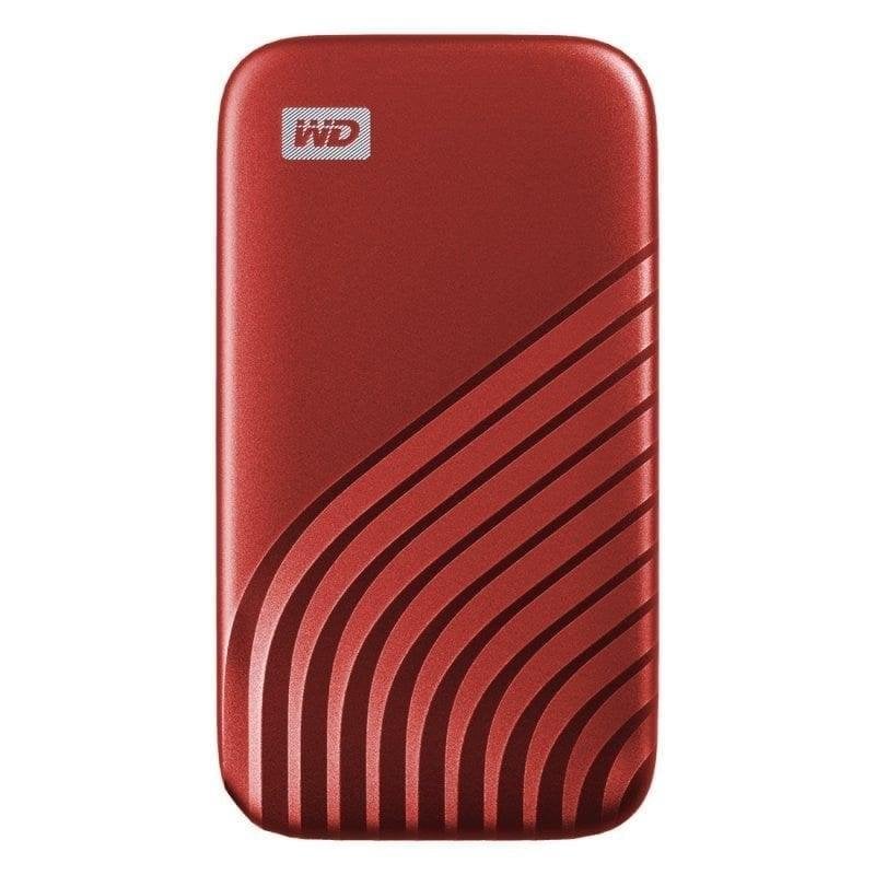 Detalle de WD My Passport SSD 1TB USB-C Rojo: rendimiento portátil con seguridad integrada