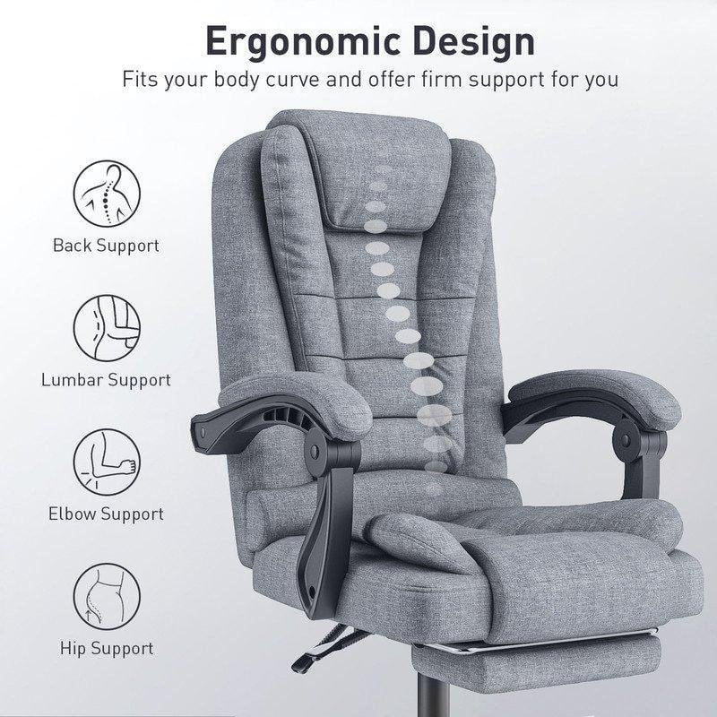 Detalle de Naspaluro silla de oficina ergonómica gris oscuro