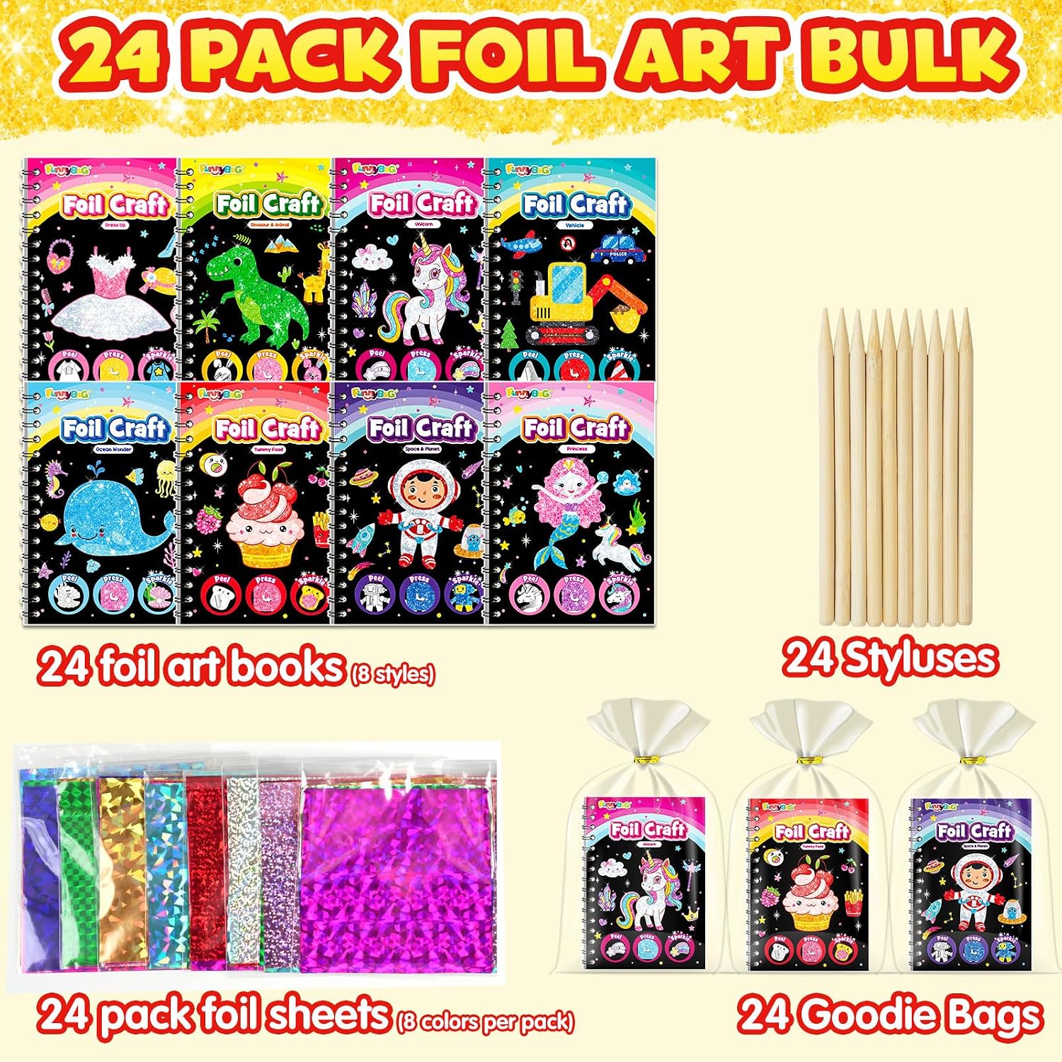 Thumbnail 1 de FUNNYB&G Foil Art Party Favors 24-pack