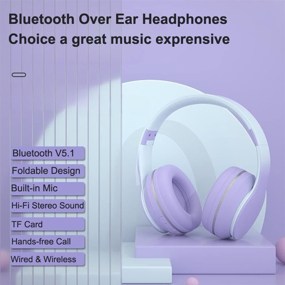 Thumbnail 6 de Usoun Cuffie Wireless Over-Ear per Bambini e Adulti con Bluetooth 5.1, Microfono e Modalità Cablate/Micro SD (Viola)