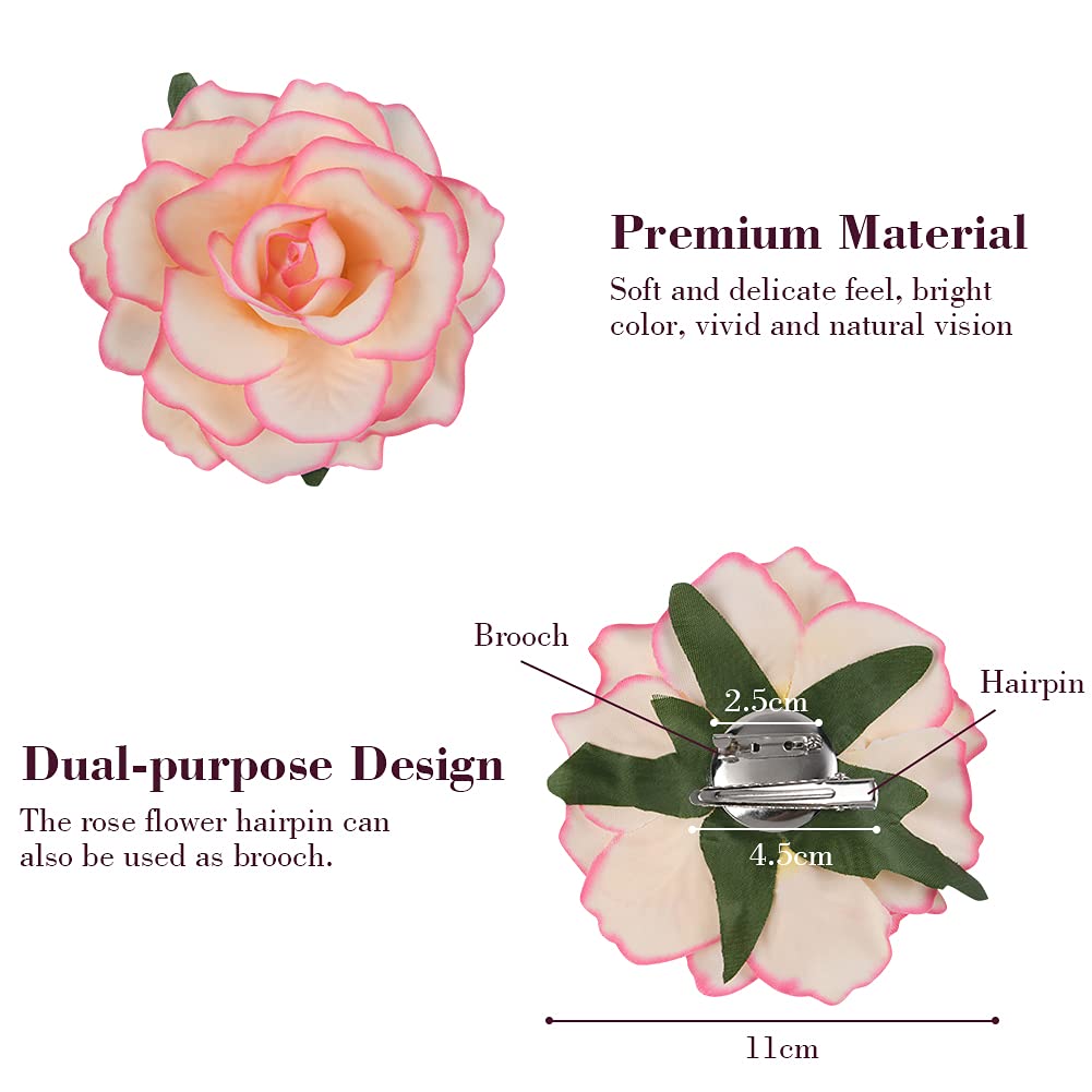 Detalle de URAQT 10er-Pack Blumen-Haarclips (bunt) – Haarspangen als Clip oder Brosche für Mädchen & Frauen