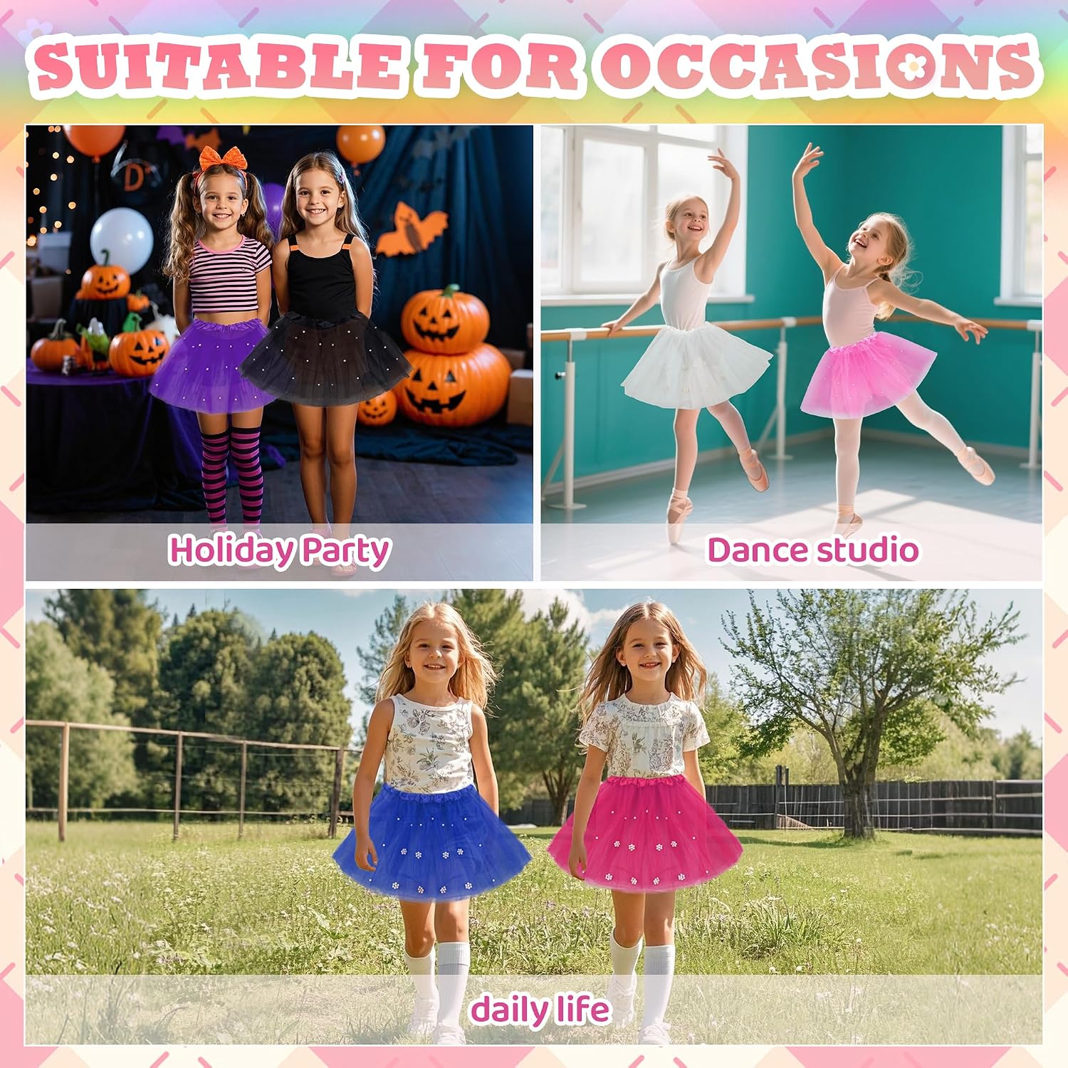 Thumbnail 4 de Baisdan Tutu Skirts 11in 3 Layers for Girls