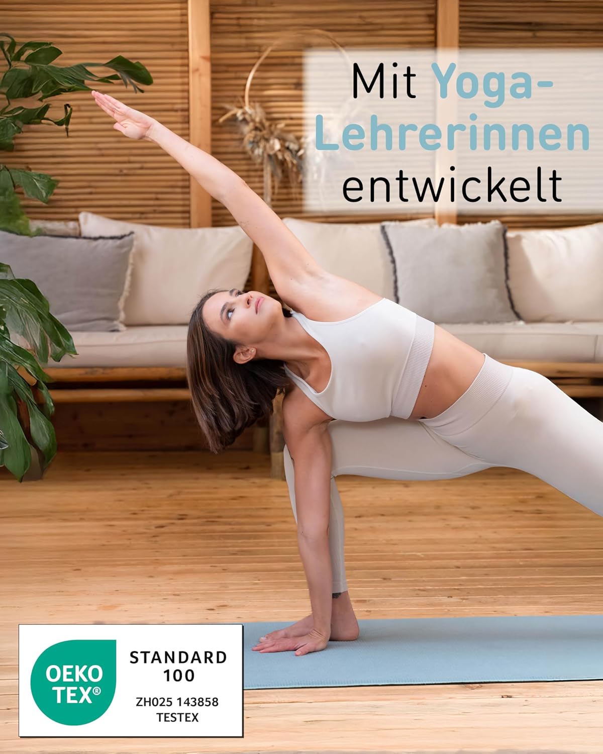 Detalle de Fit-Flip Yoga Handtuch rutschfest mit Noppen (185 x 63 cm, Jade) – hygienische Auflage aus Mikrofaser