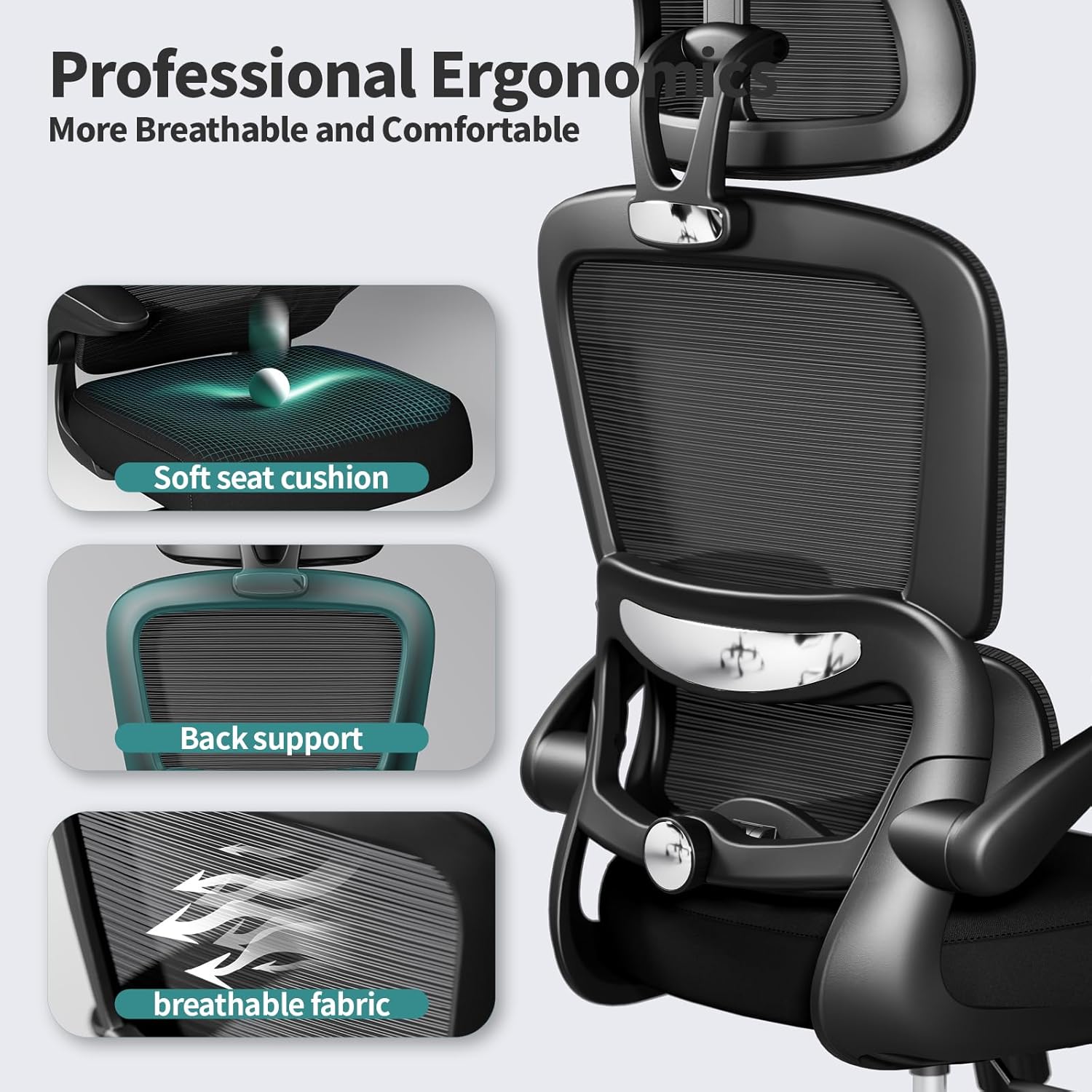 Detalle 2 de TRALT Ergonomic Office Chair 330 LBS
